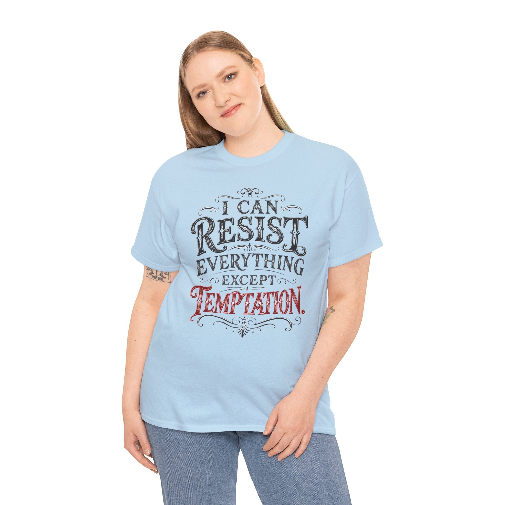 I Can Resist Everything Except Temptation T-Shirt | Unisex Vintage Tee Typography