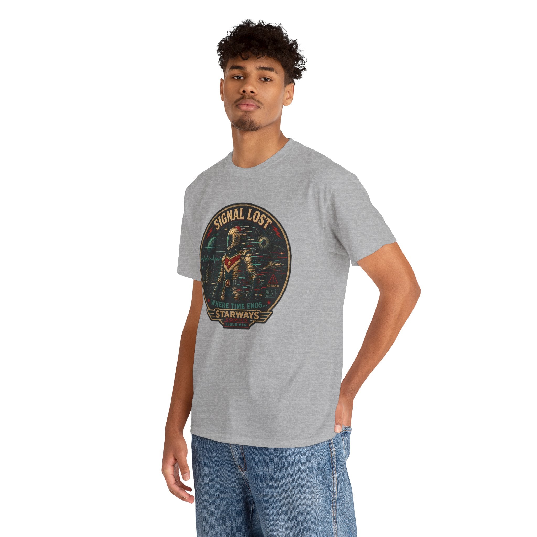 Signal Lost T-Shirt | Retro Sci-Fi Astronaut Graphic Tee | Starways Comics Vintage Space Shirt