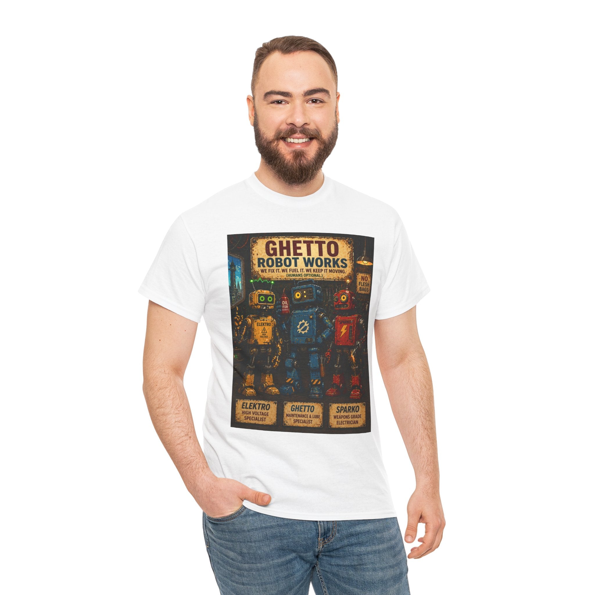 Ghetto Robot Works Vintage Poster T‑Shirt