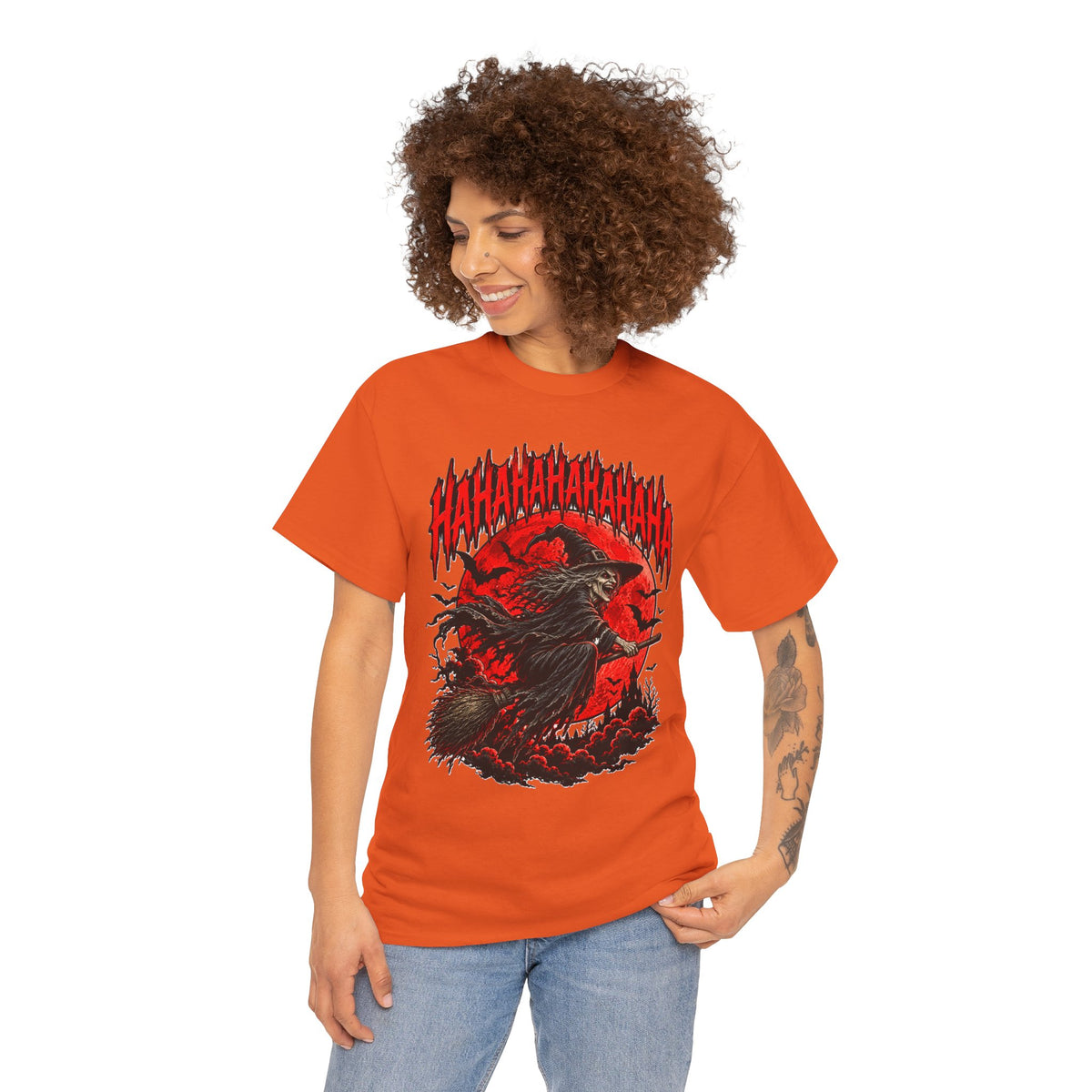 HAHAHAHA: Cackling Witch Blood Moon Halloween T-Shirt