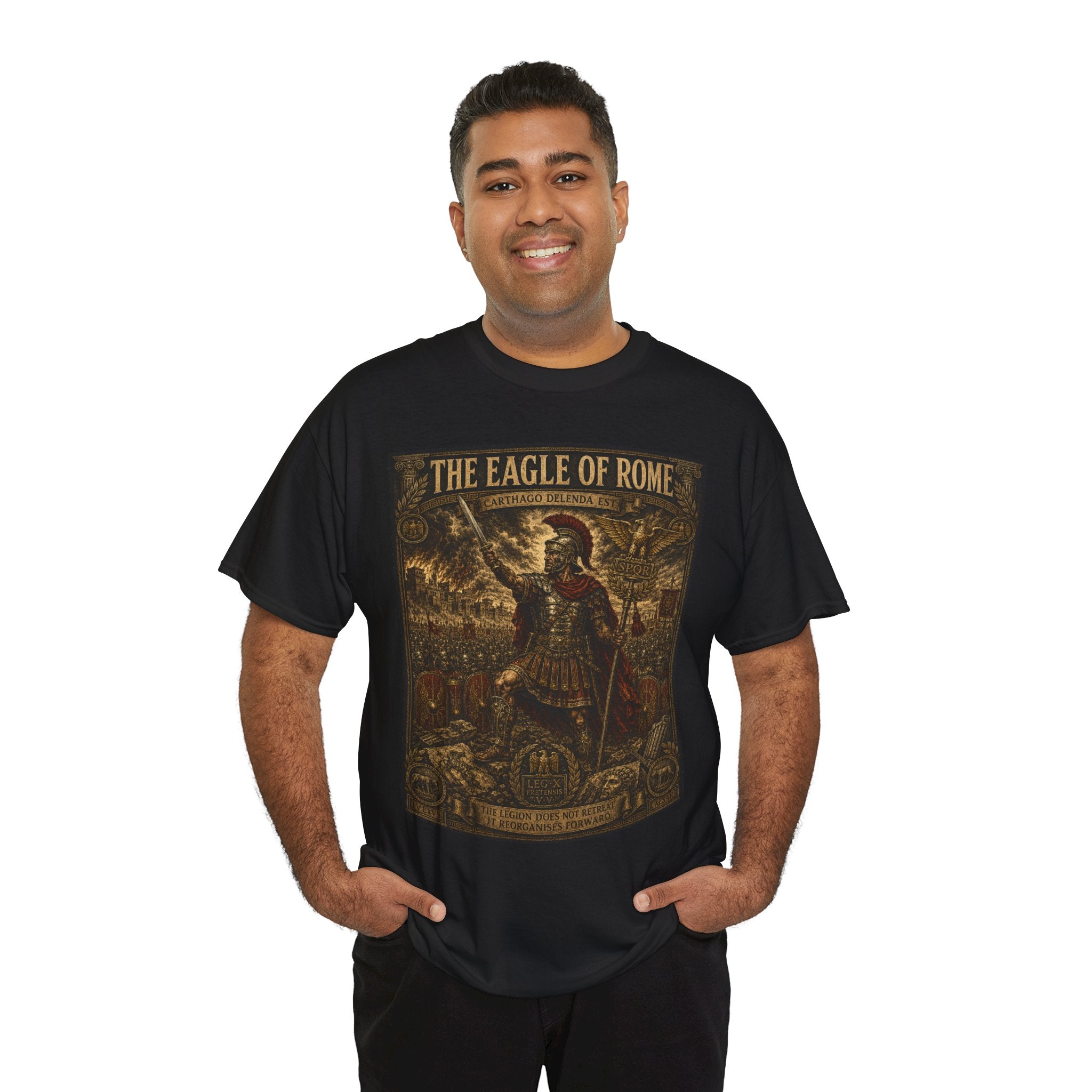 The Eagle of Rome T-Shirt | Roman Legion Centurion Graphic Tee | SPQR Historical Military Shirt | Ancient Rome Warrior Art