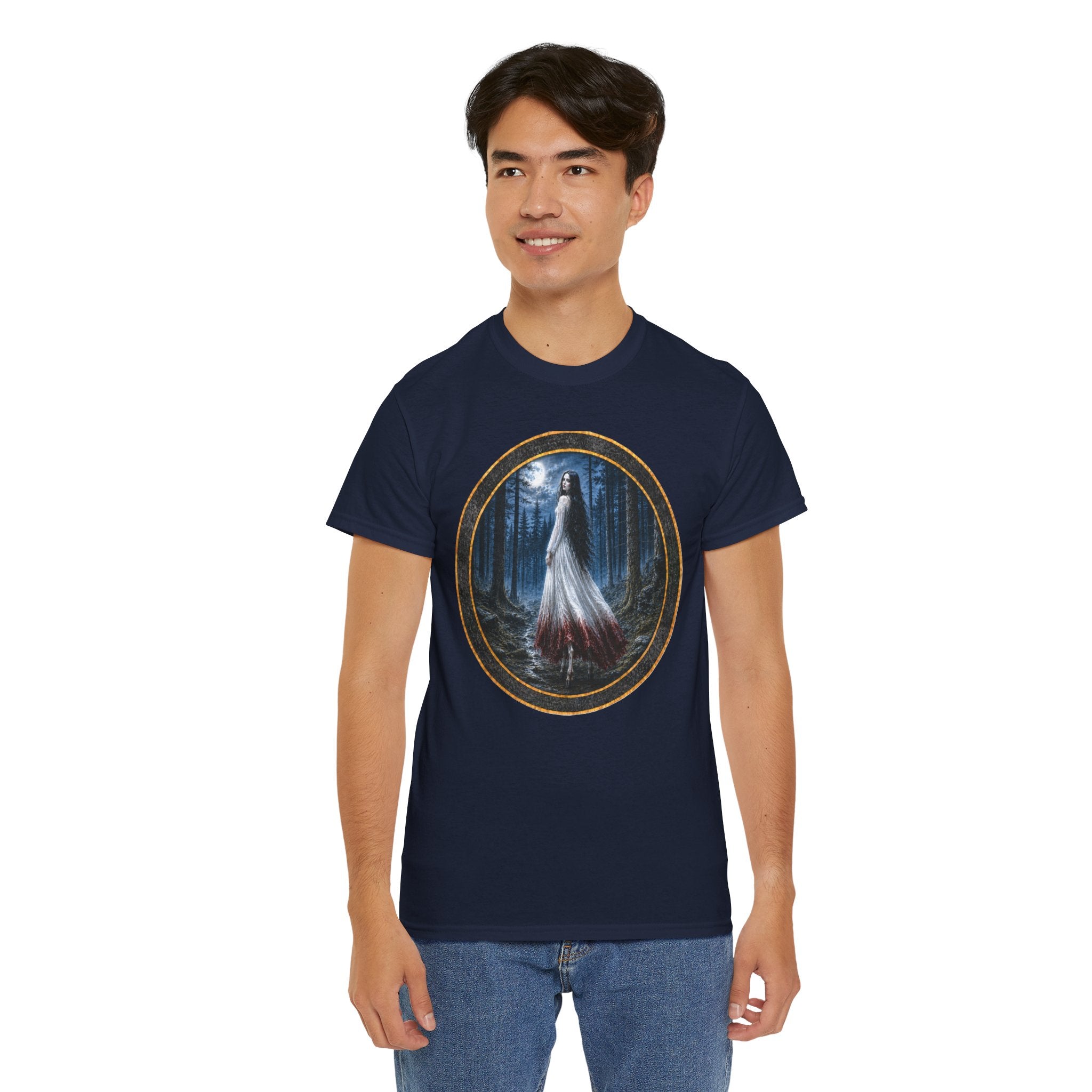 The Baobhan Sìth - Gothic Forest Bride T-Shirt – Haunted Bridal Ghost Artwork Tee