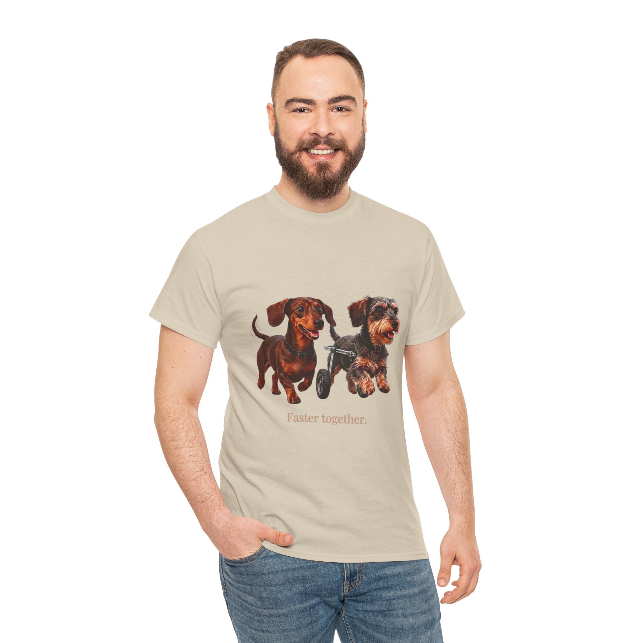 Dachshund Duo Tee – “Faster Together” Wiener Dog T-Shirt