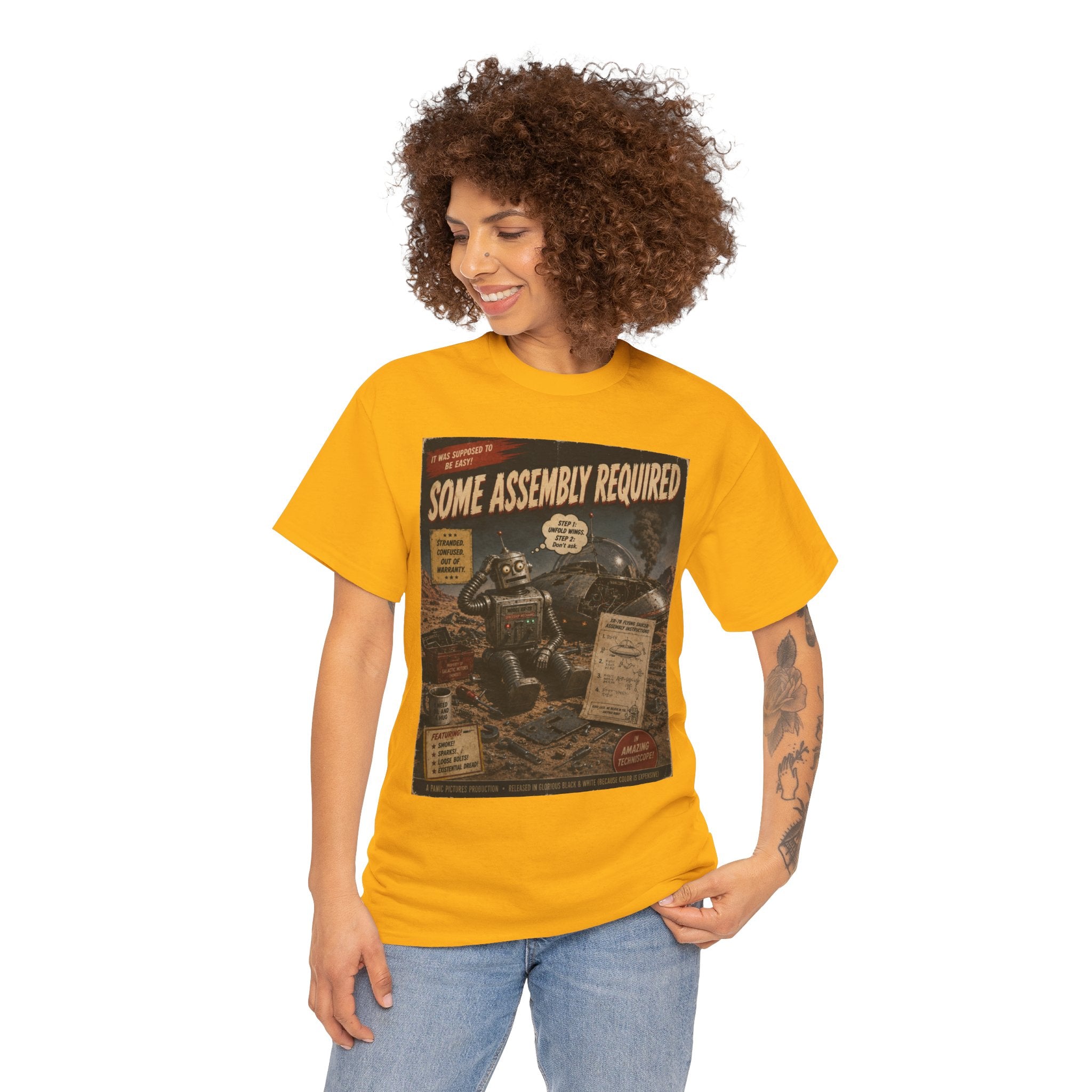 Some Assembly Required – Retro B-Movie Robot Mechanic T-Shirt