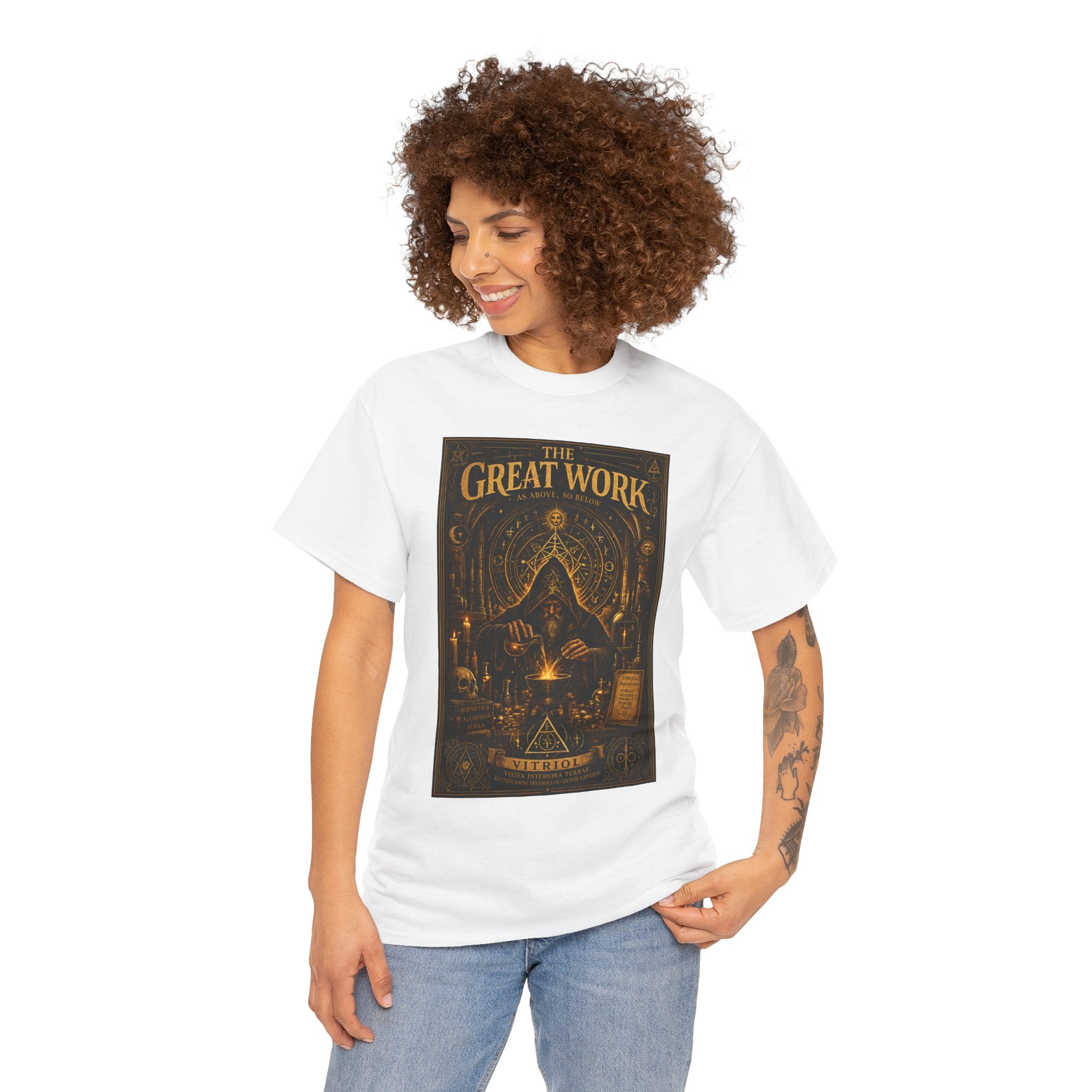 The Great Work T-Shirt | Alchemist Hermetic Graphic Tee | VITRIOL Esoteric Alchemy Shirt | Dark Academia Occult Art