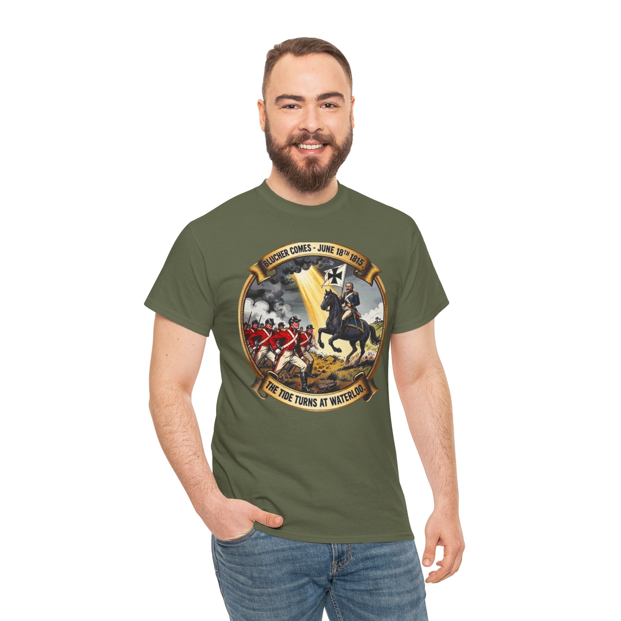 Blücher Comes — Waterloo 1815 T-Shirt | The Tide Turns at Waterloo | Prussian Army Badge Graphic Tee | Anglo-Prussian Alliance Gift | Napoleonic Wars Heritage