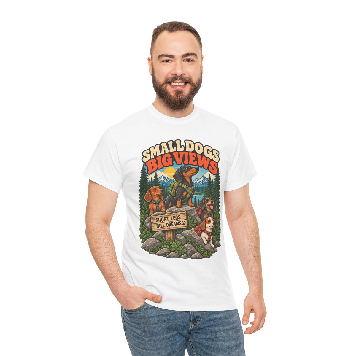 Small Dogs Big Views Dachshund Hiking T-Shirt