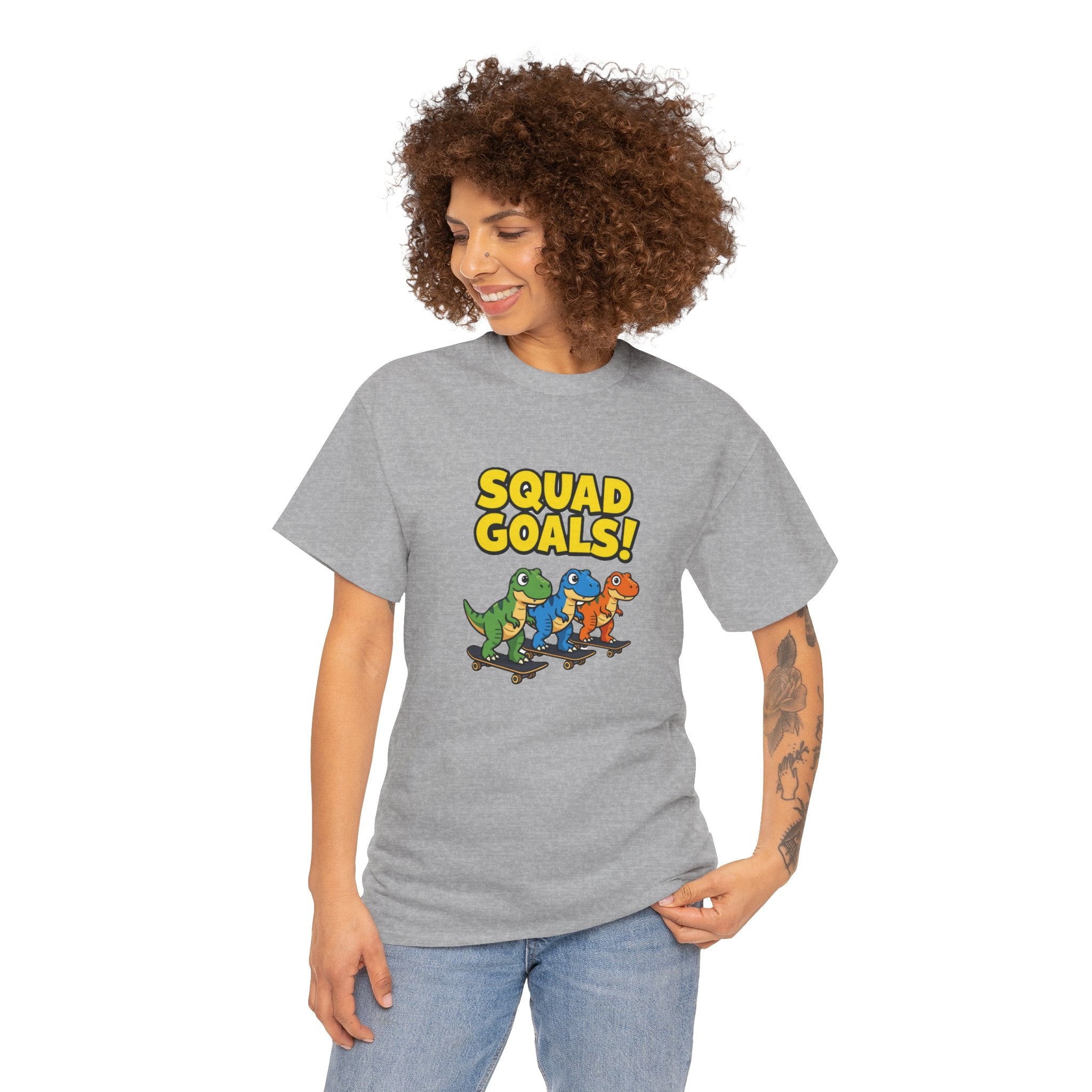 Squad Goals! Dinosaur T-Shirt – Cute Cartoon Dino Crew Tee