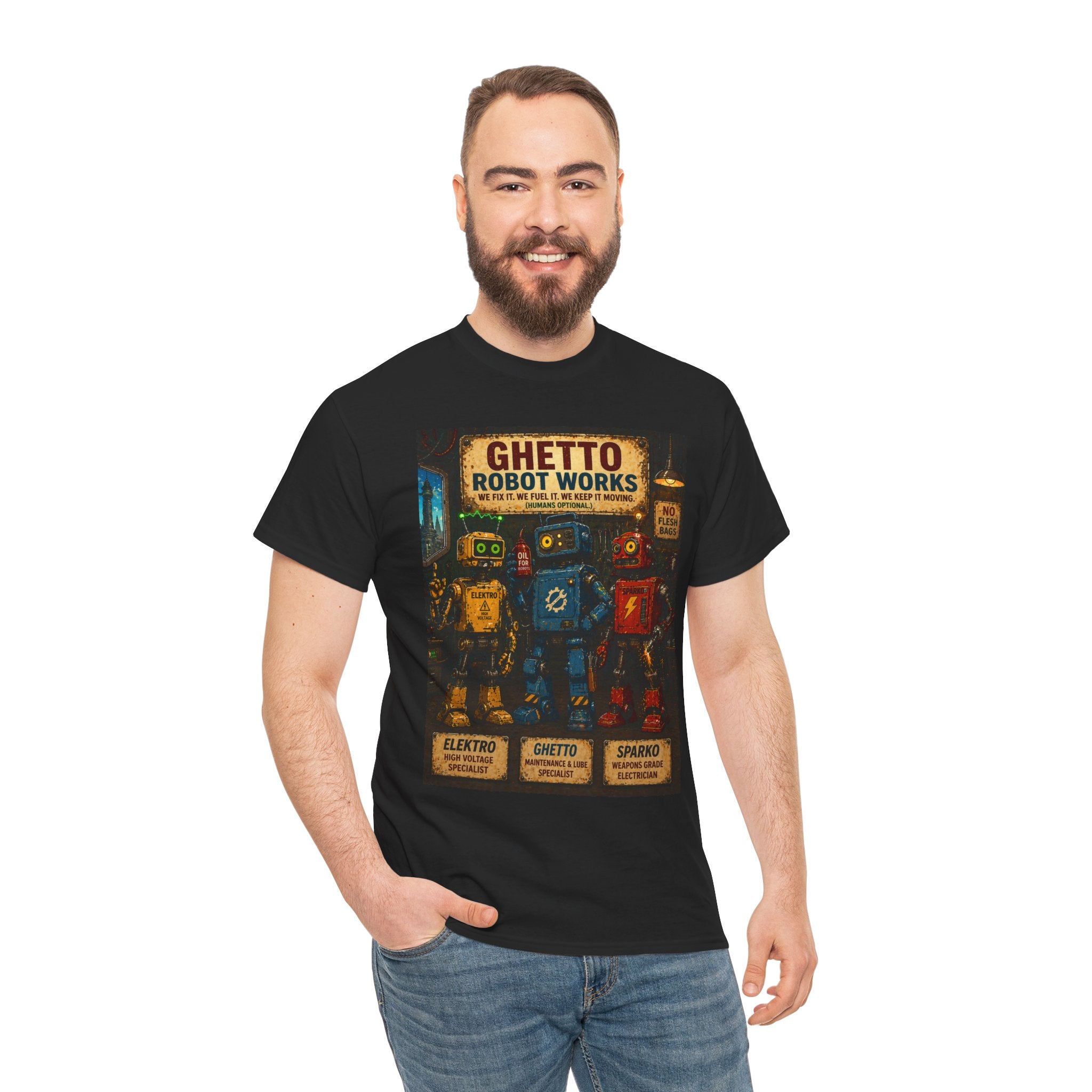 Ghetto Robot Works Vintage Poster T‑Shirt