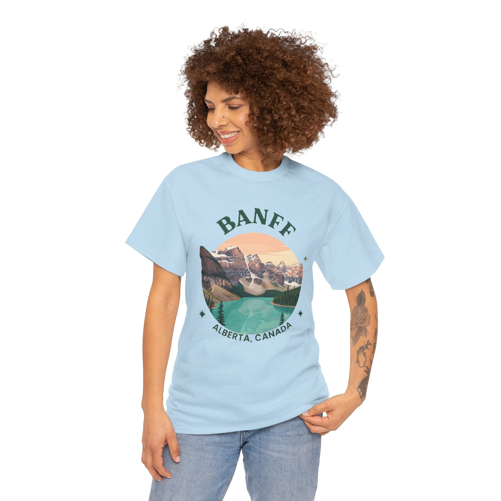 Banff National Park T-Shirt | Alberta Canada Hiking Tee | Moraine Lake Mountain Badge Graphic Shirt | Canada Travel Gift