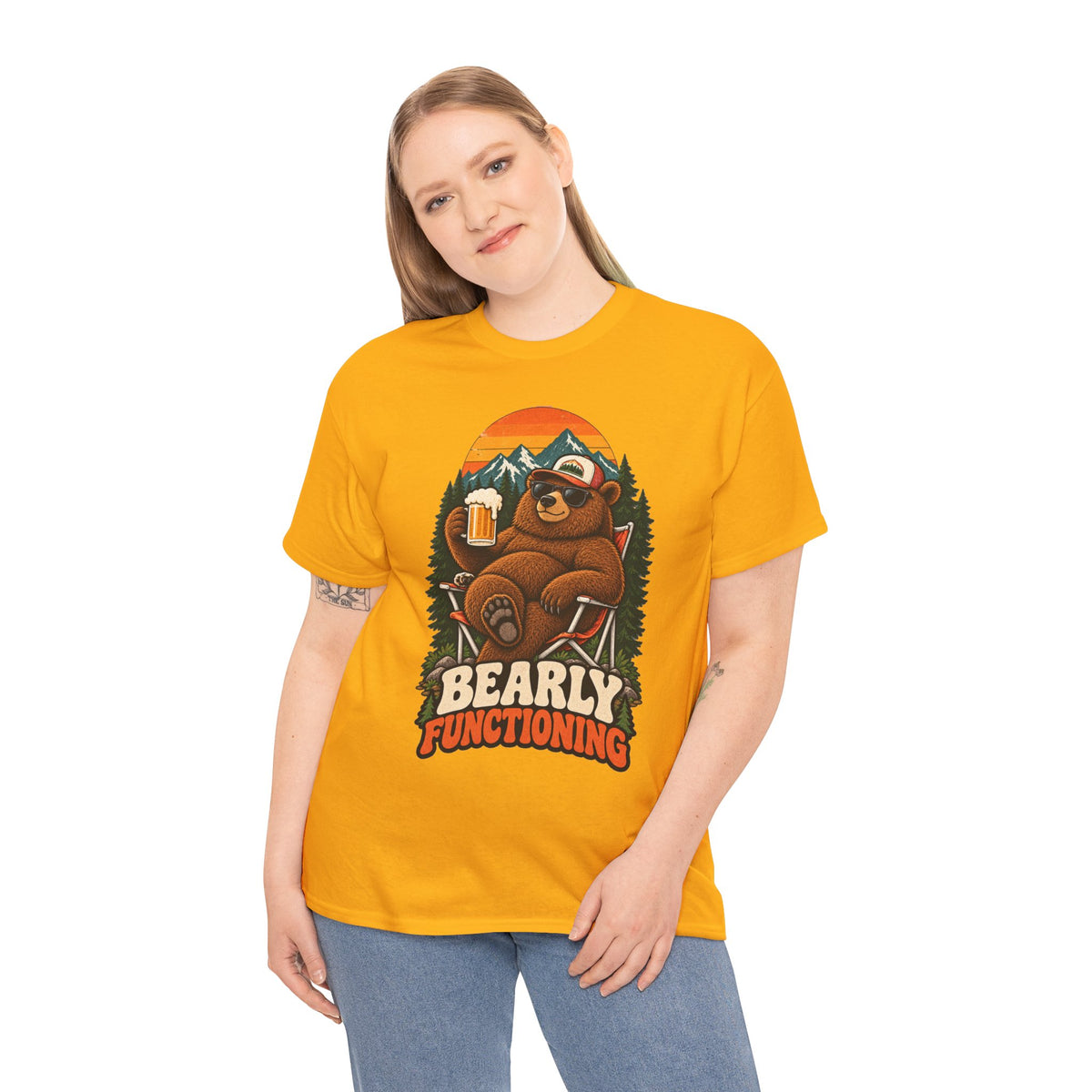Bearly Functioning Grizzly Bear Camping T-Shirt