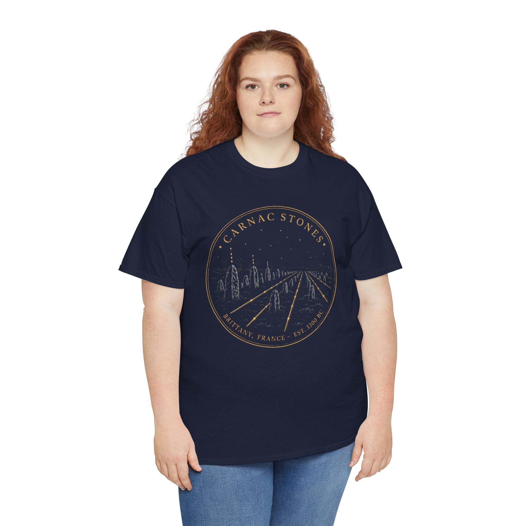 Carnac Stones T-Shirt | Neolithic Megalithic Alignment Design | Ancient Brittany France Monument Tee | Sacred Sites Graphic T-Shirt