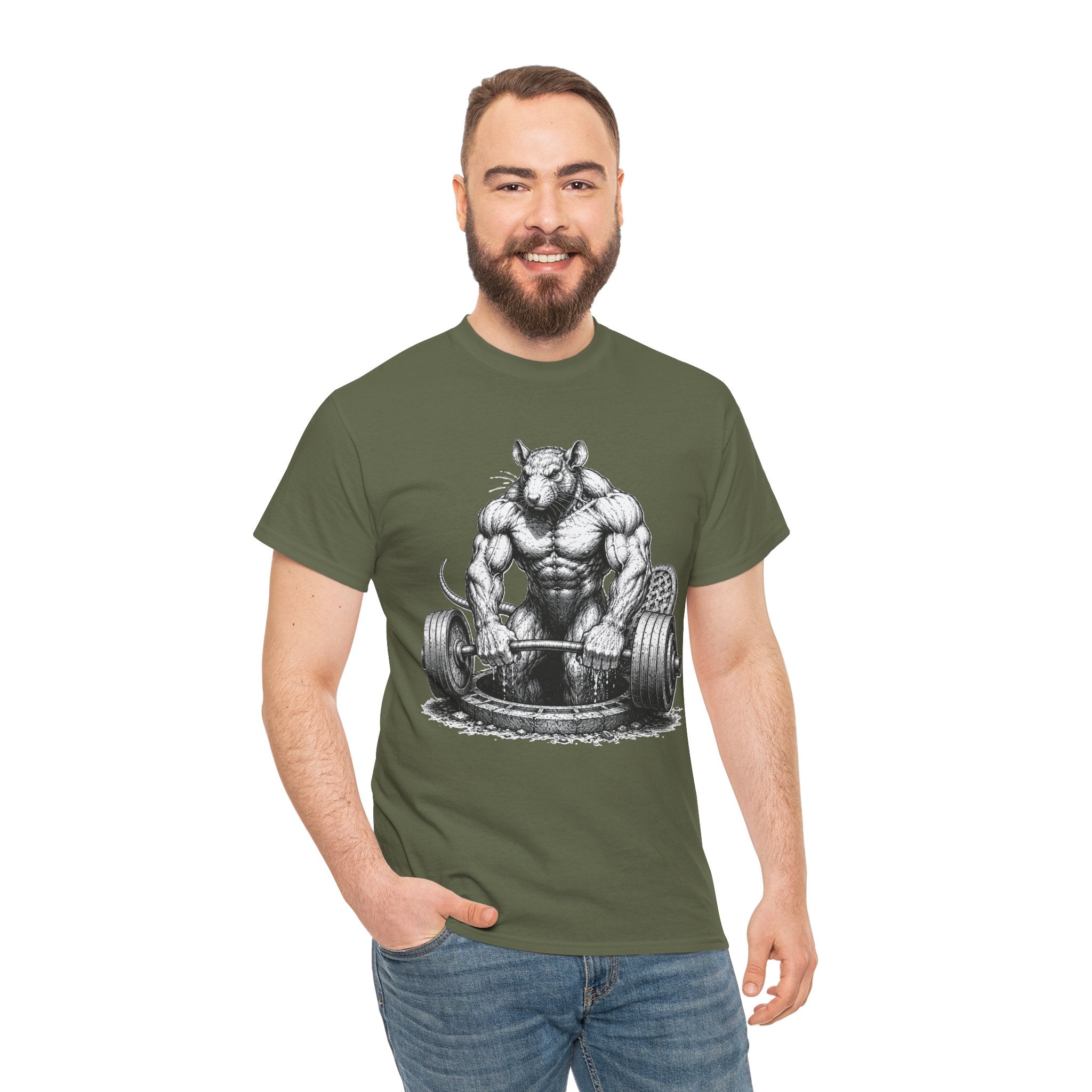 Gym Rat T-Shirt | Bodybuilder Rat Deadlift Illustration Tee