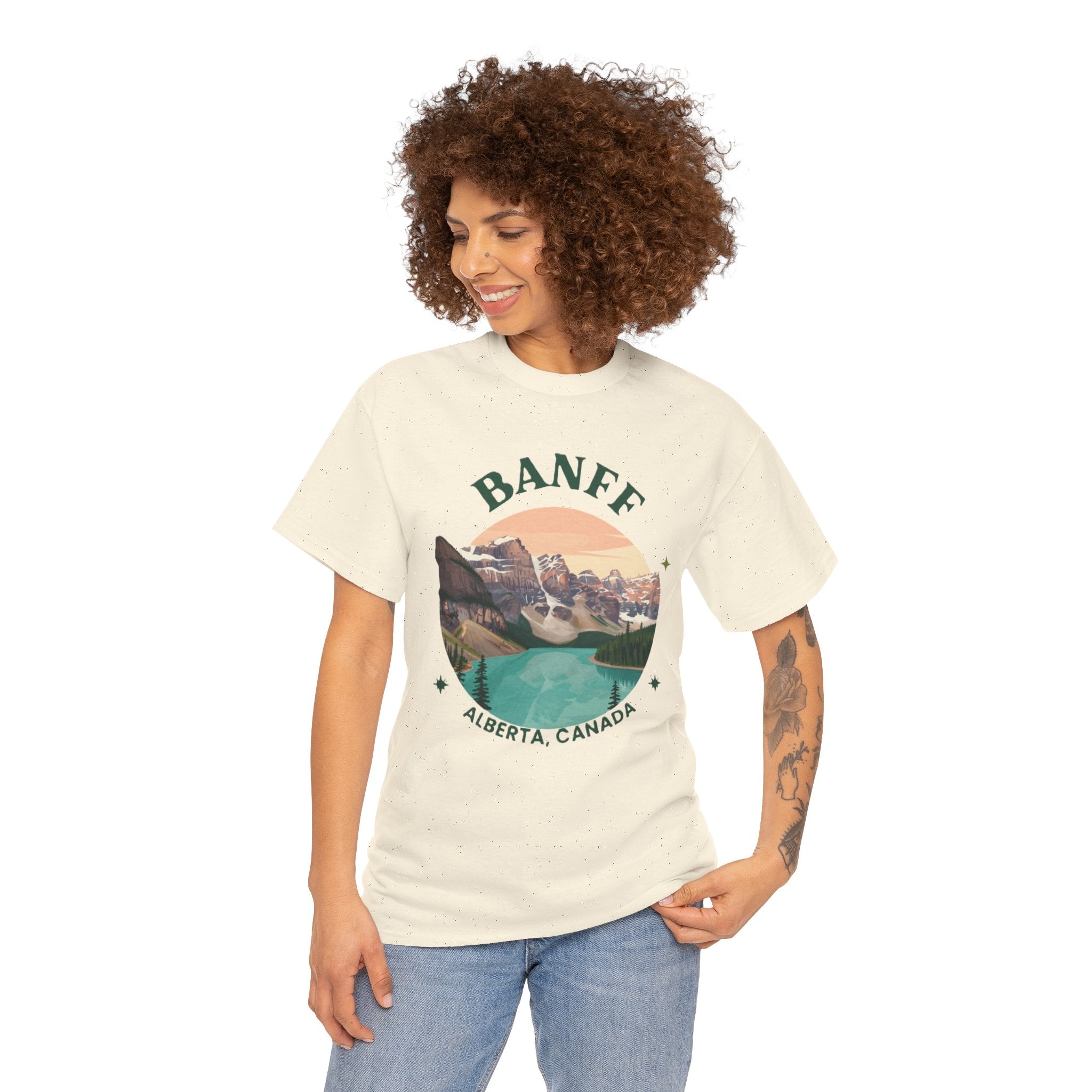 Banff National Park T-Shirt | Alberta Canada Hiking Tee | Moraine Lake Mountain Badge Graphic Shirt | Canada Travel Gift
