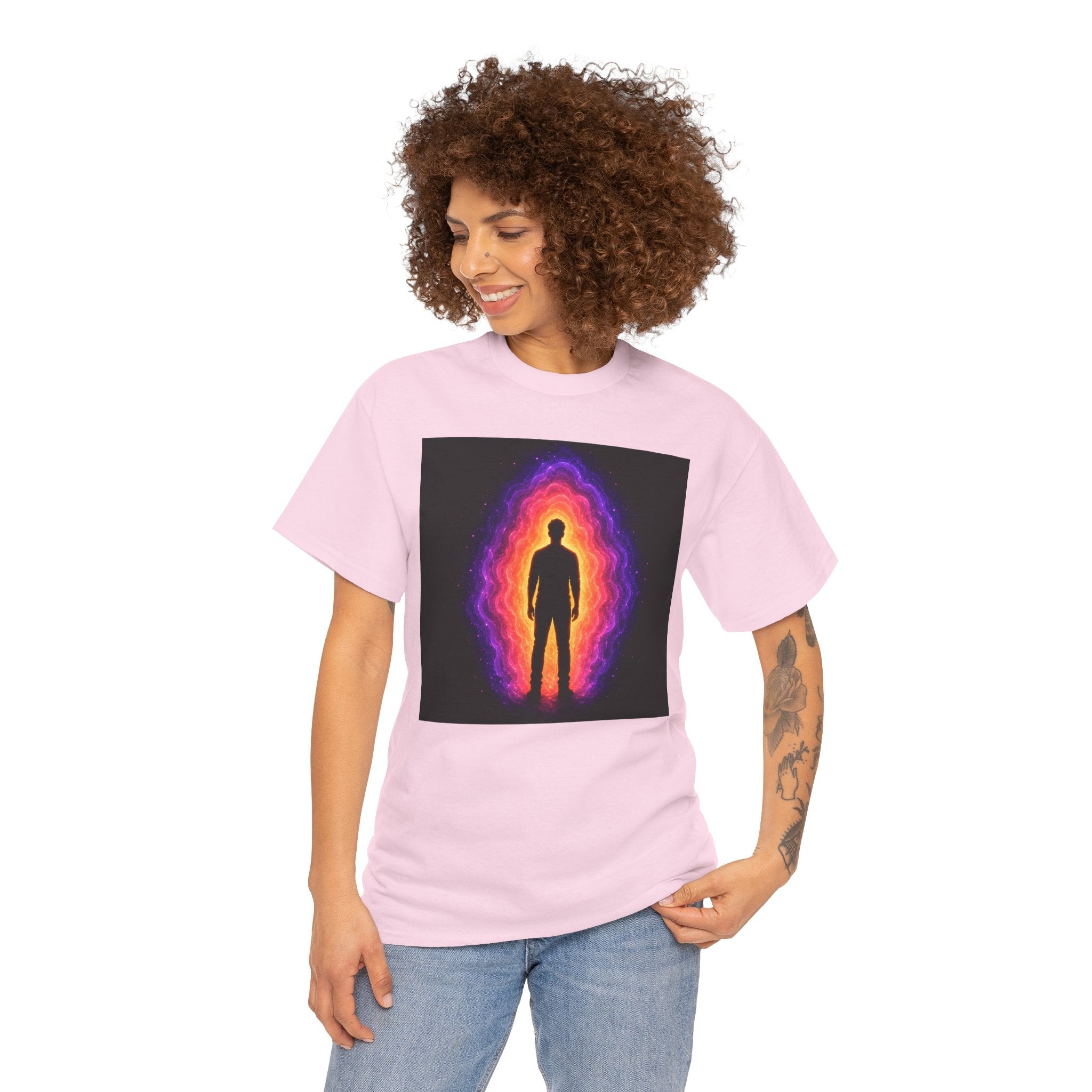 Aura T-Shirt | Energy Field Spiritual Graphic Tee | Glowing Aura Silhouette Shirt | Mystic Energy Body Art