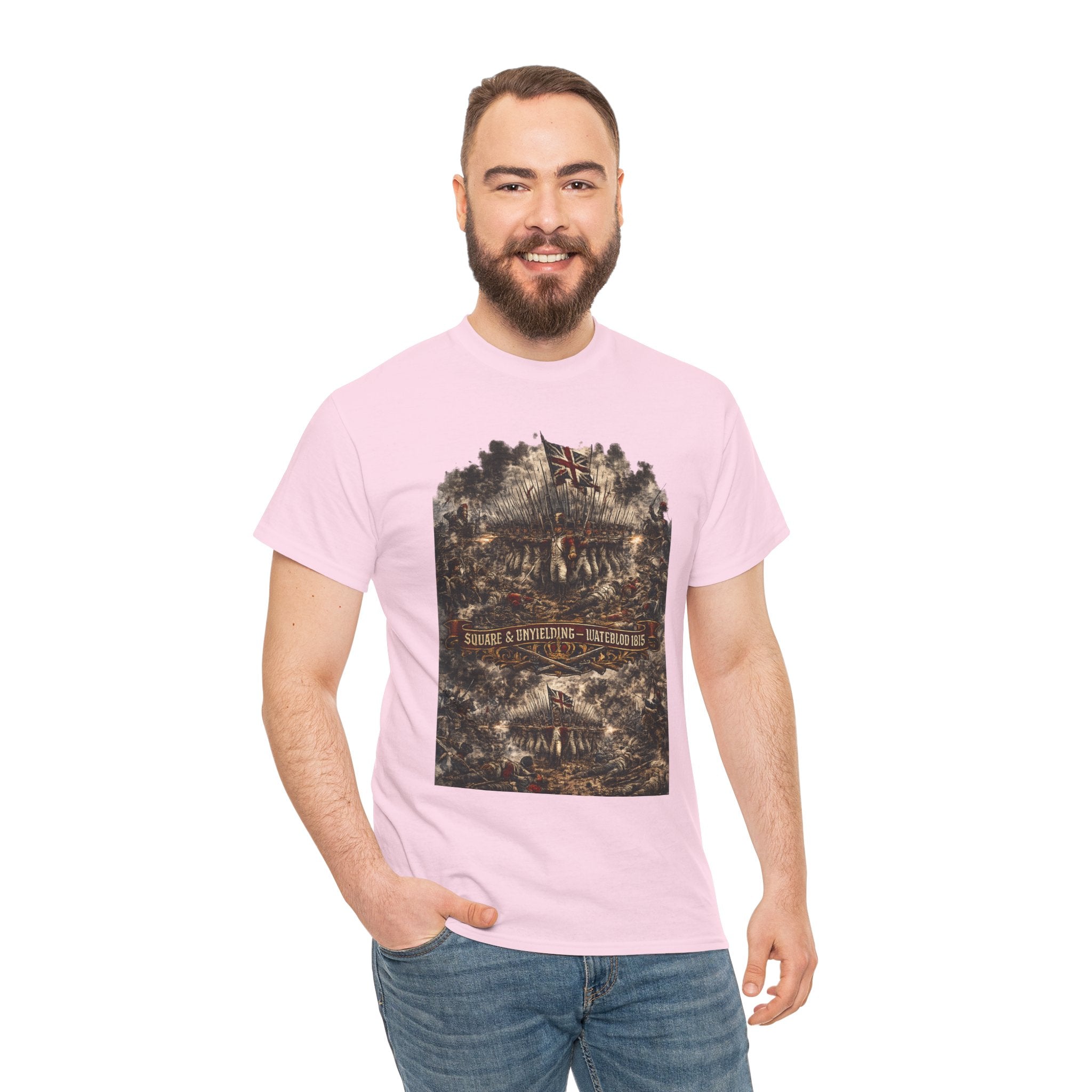 Square & Unyielding — Waterloo 1815 T-Shirt | British Infantry Square Battle Graphic Tee | Napoleonic Wars Dark Art | Wellington's Army Heritage Gift
