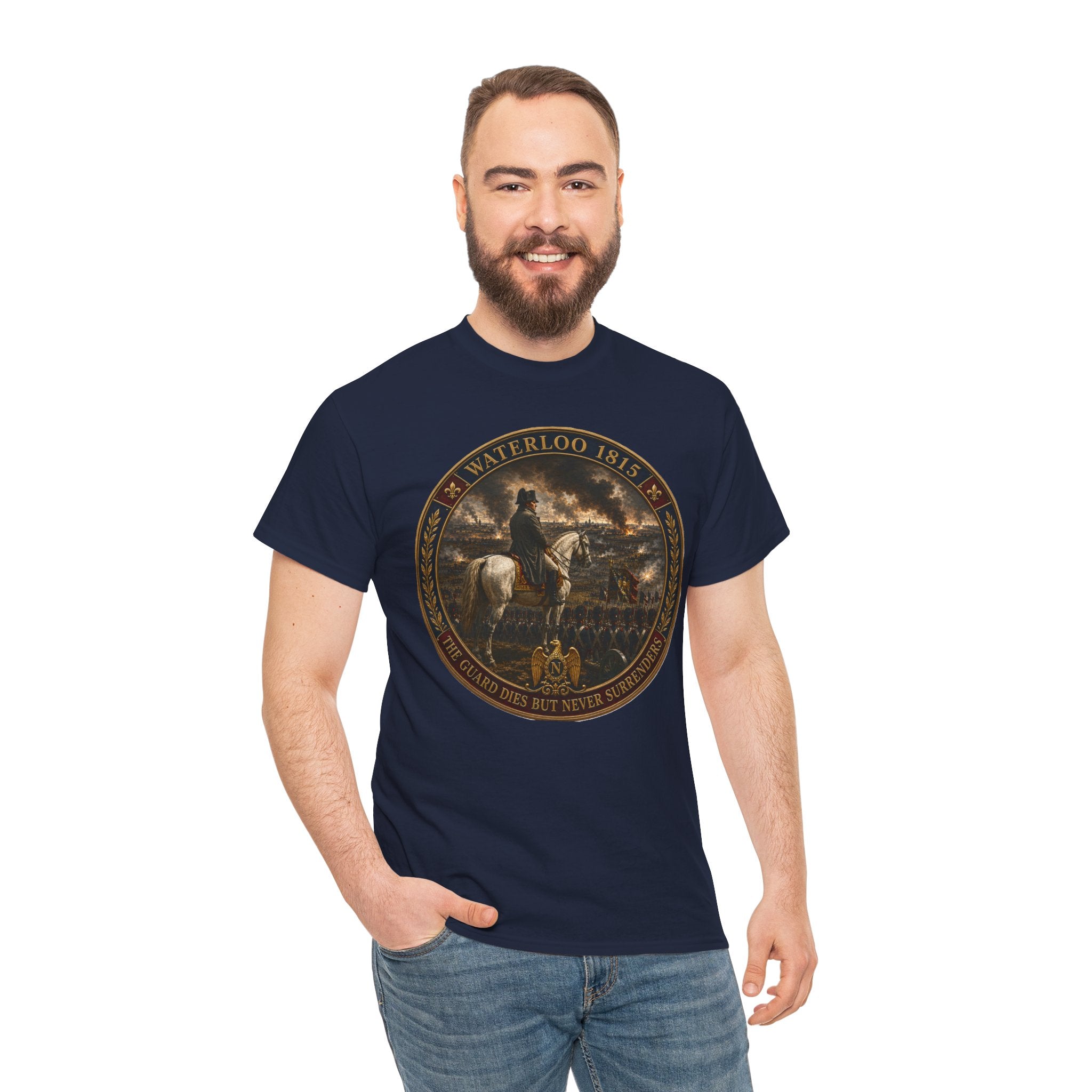 Waterloo 1815 The Guard Dies But Never Surrenders T-Shirt | Napoleon Military History Tee | Napoleonic Wars Graphic T-Shirt