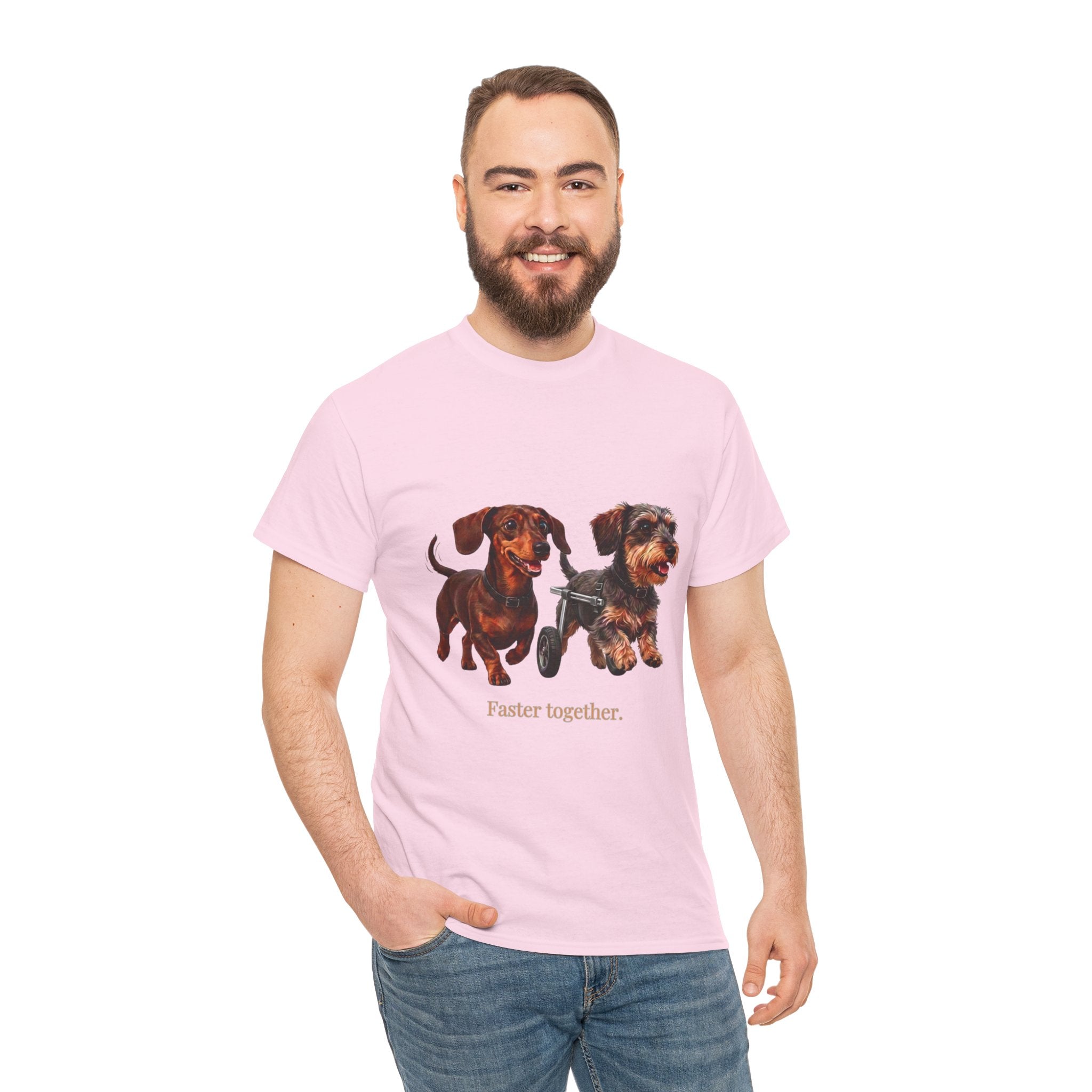 Dachshund Duo Tee – “Faster Together” Wiener Dog T-Shirt