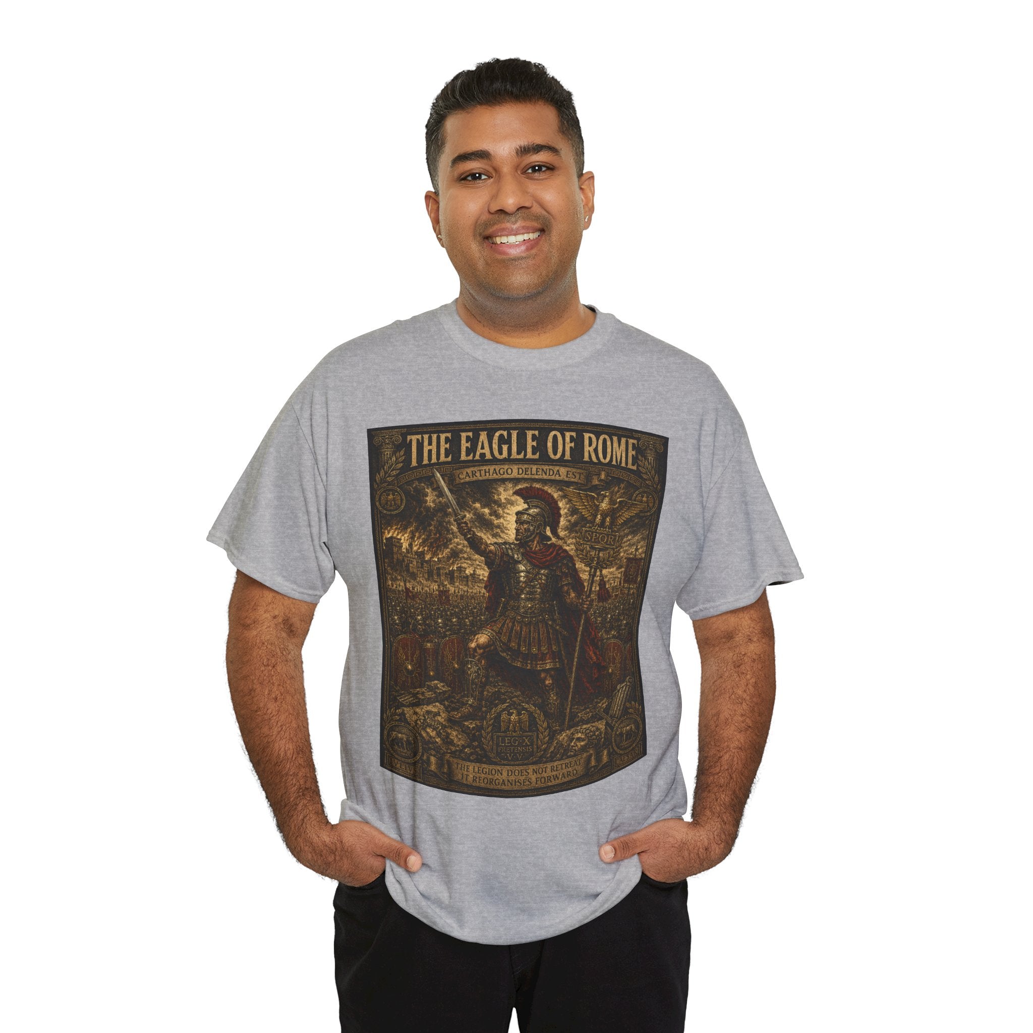 The Eagle of Rome T-Shirt | Roman Legion Centurion Graphic Tee | SPQR Historical Military Shirt | Ancient Rome Warrior Art
