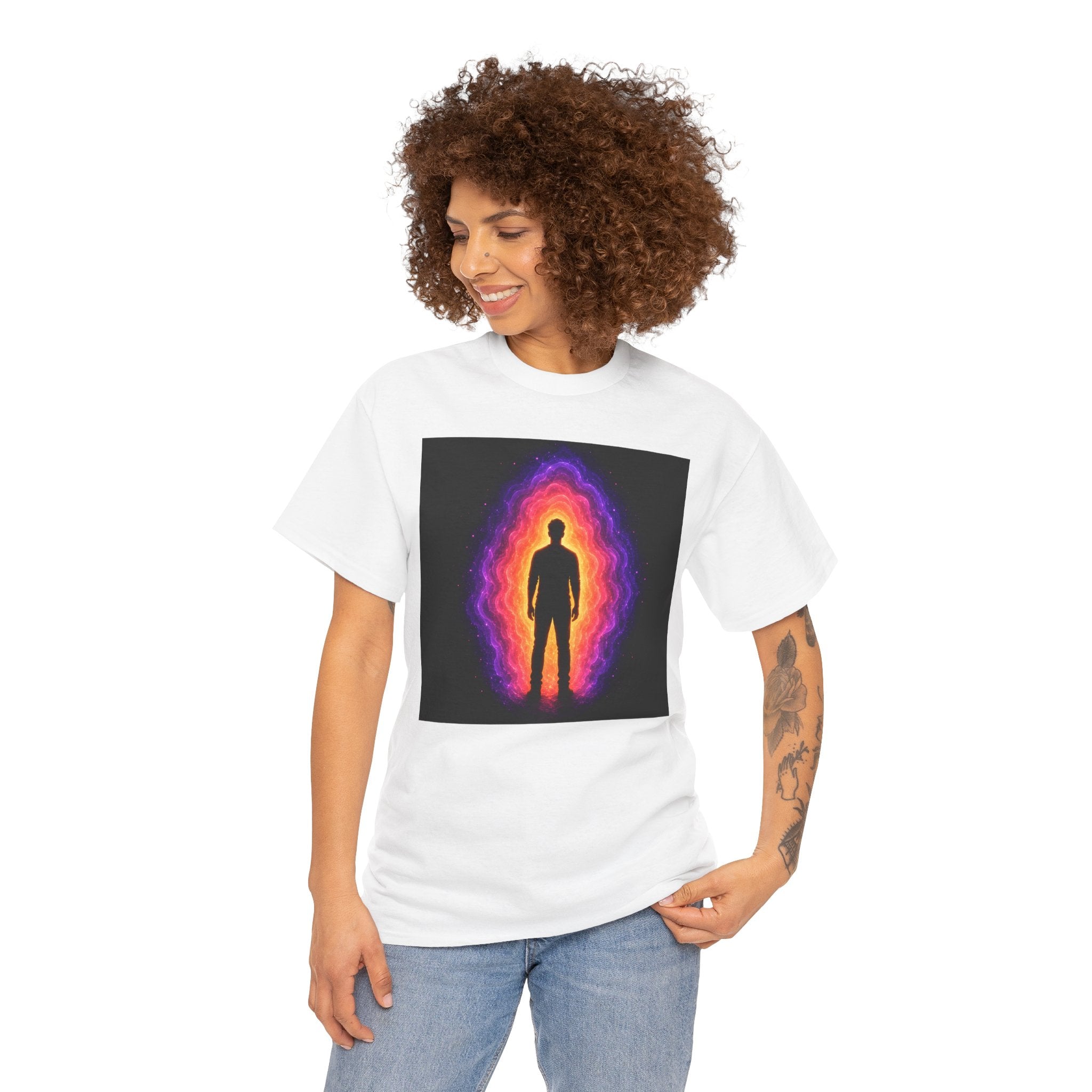 Aura T-Shirt | Energy Field Spiritual Graphic Tee | Glowing Aura Silhouette Shirt | Mystic Energy Body Art