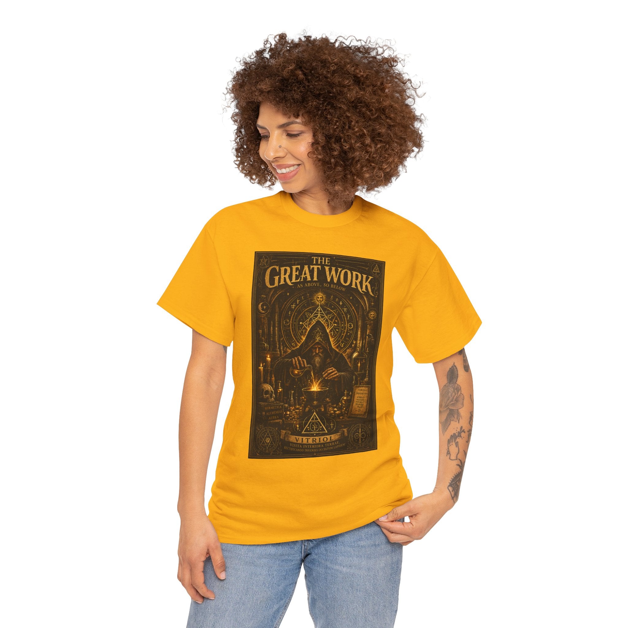 The Great Work T-Shirt | Alchemist Hermetic Graphic Tee | VITRIOL Esoteric Alchemy Shirt | Dark Academia Occult Art