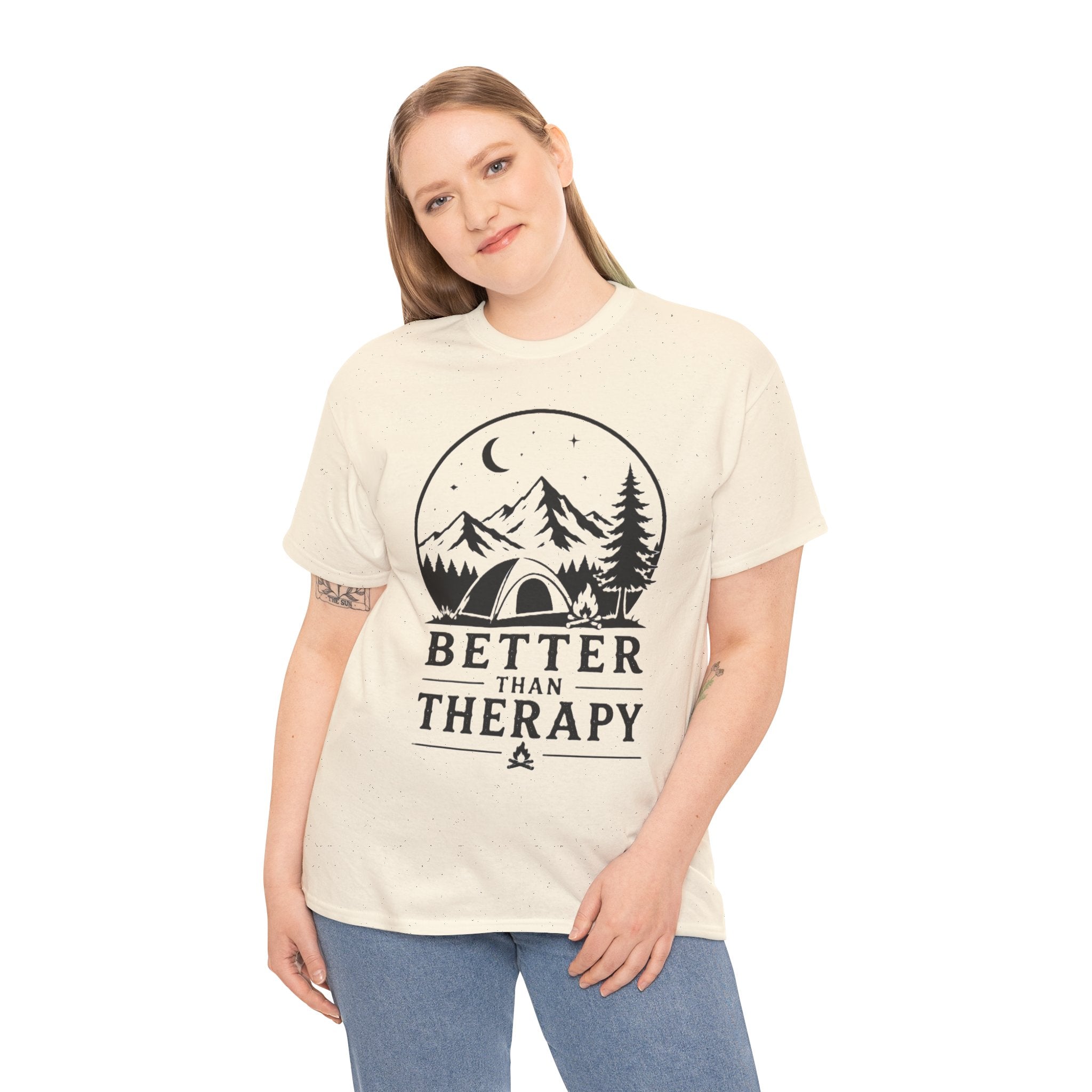Camping 'Better Than Therapy' T-Shirt – Outdoor Adventure Tee -My Therapist Has A Summit Fee