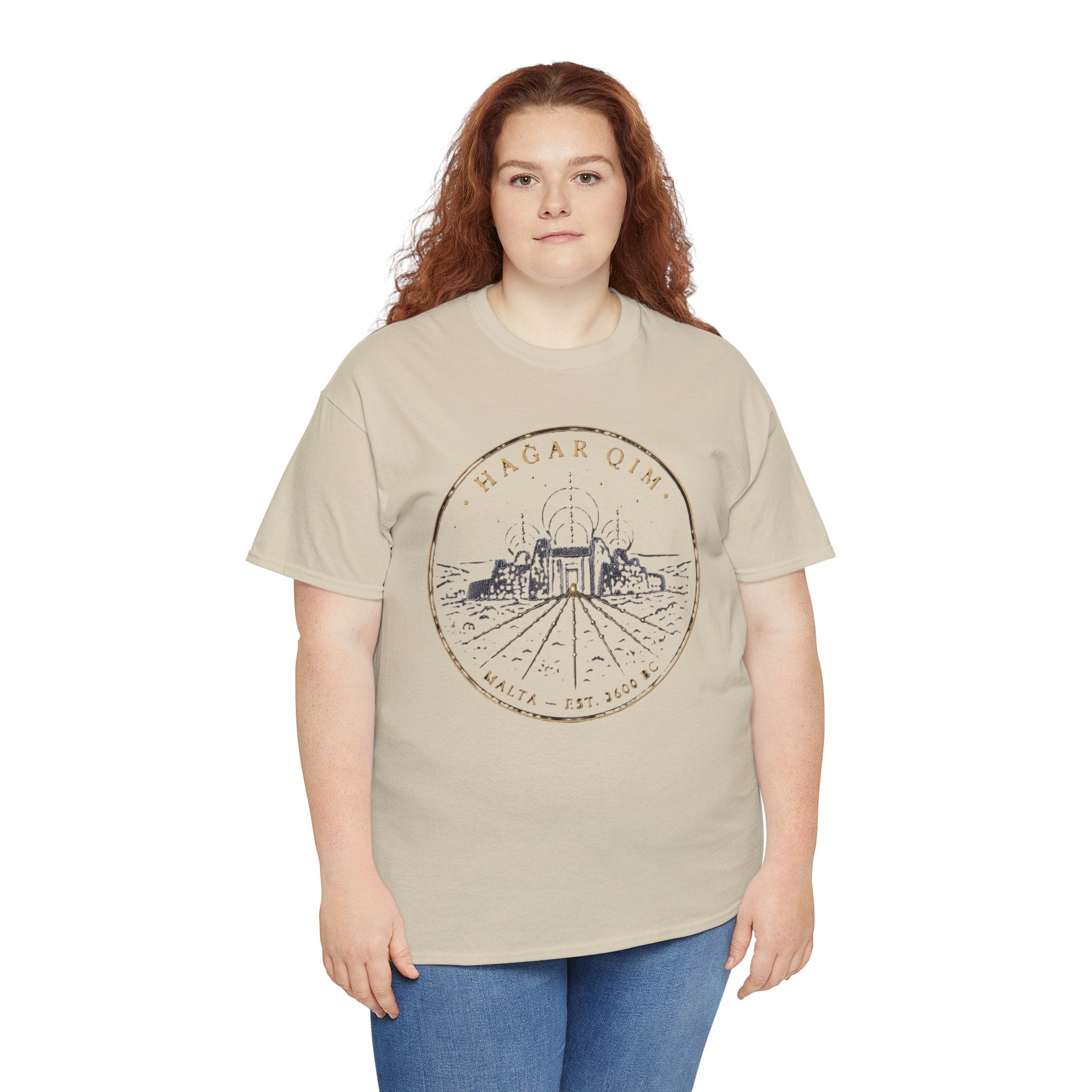 Hagar Qim T-Shirt | Ancient Maltese Megalithic Temple Design | Malta Est. 3600 BC | Sacred Sites Graphic T-Shirt