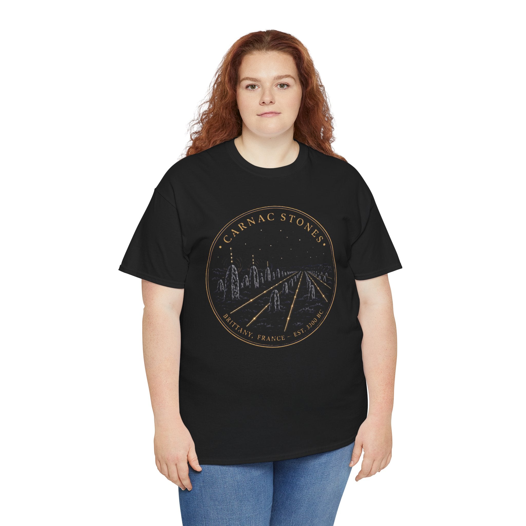 Carnac Stones T-Shirt | Neolithic Megalithic Alignment Design | Ancient Brittany France Monument Tee | Sacred Sites Graphic T-Shirt