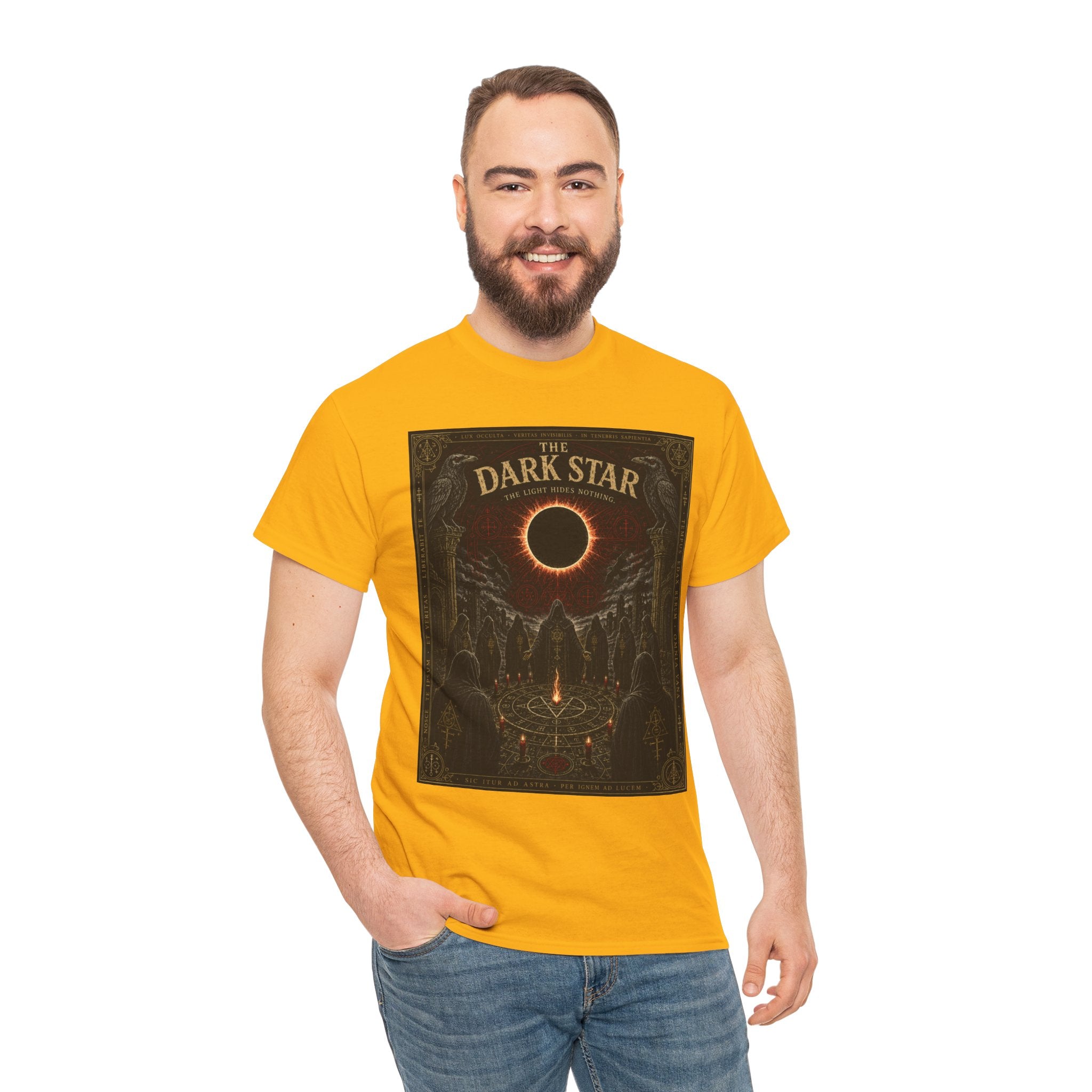 The Dark Star T-Shirt | Solar Eclipse Occult Graphic Tee | Ritual Circle Esoteric Shirt | Dark Academia Mystic Art
