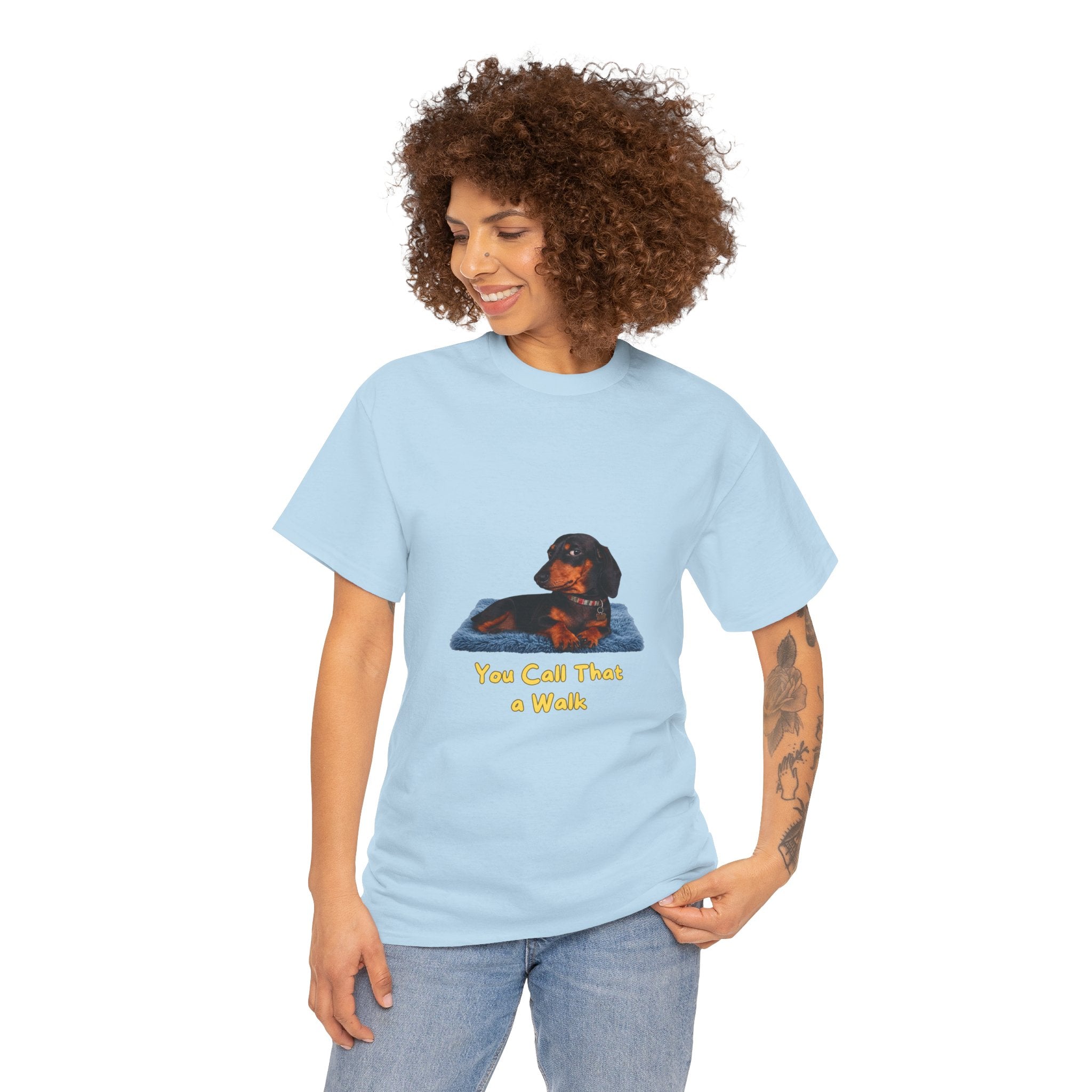 You Call That a Walk T-Shirt – Funny Dachshund Unimpressed Dog Side Eye | Sausage Dog Wiener Dog Graphic Tee