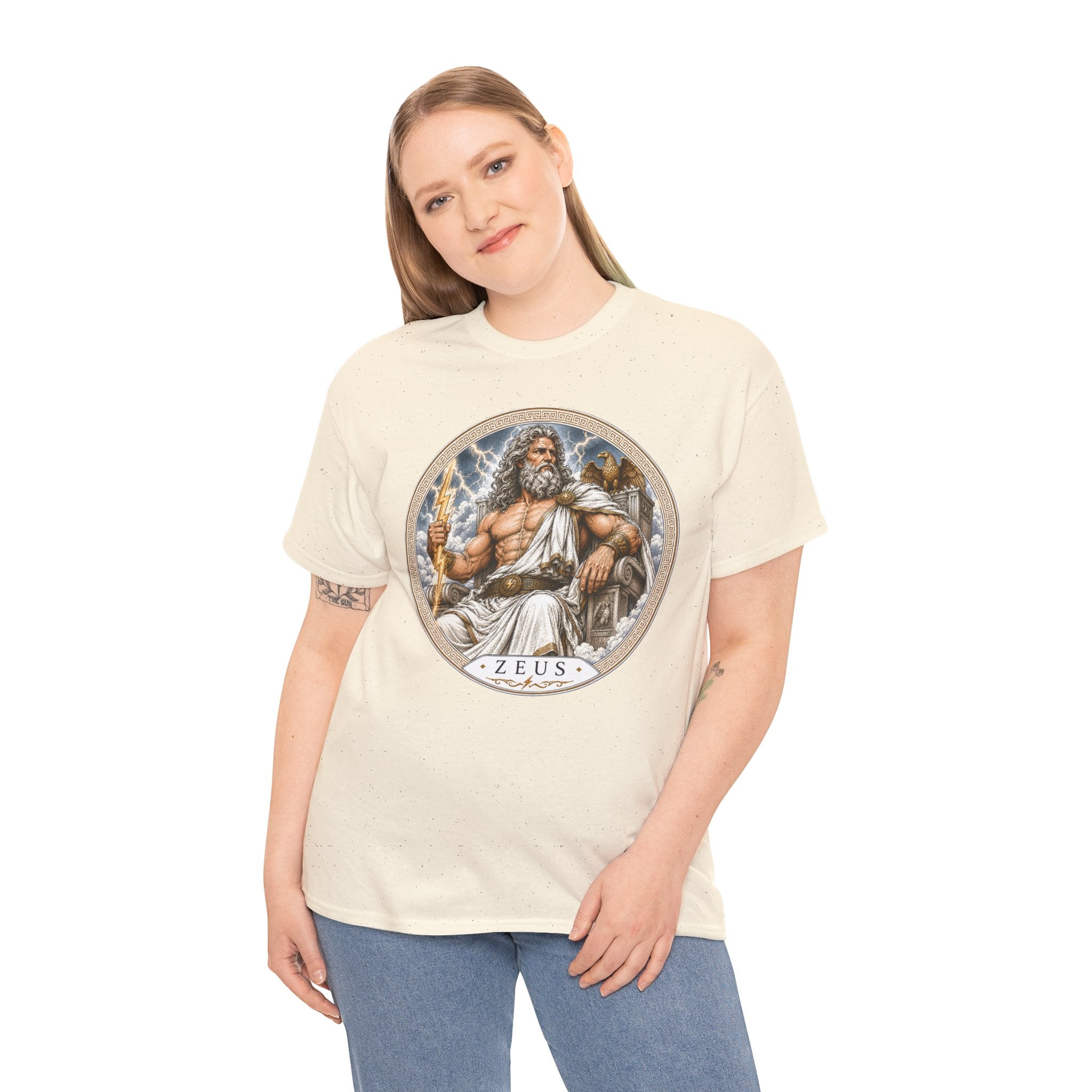 Zeus Greek Mythology T-Shirt — King of the Gods Lightning Bolt Olympus Eagle