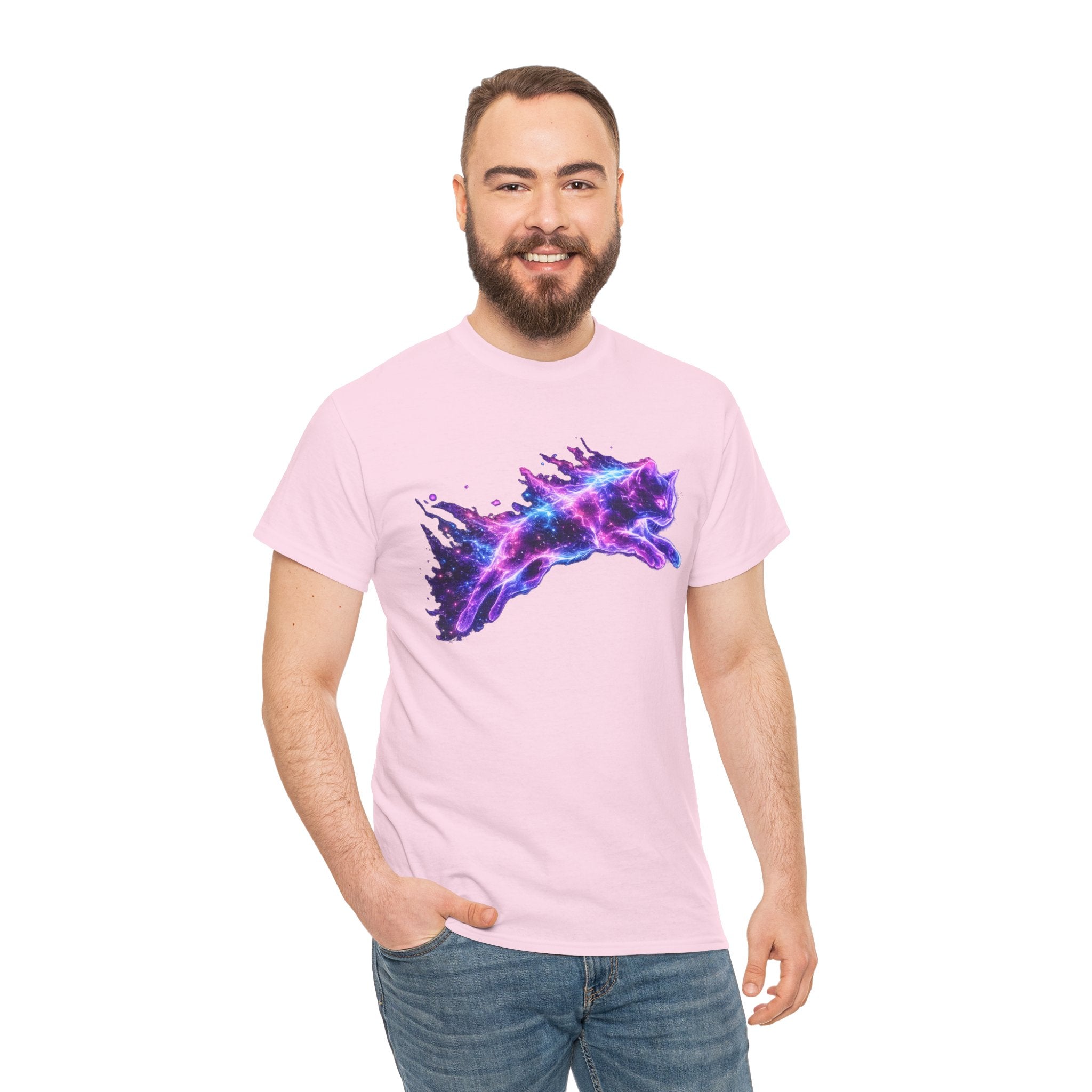Astral Cat T-Shirt | Cosmic Galaxy Cat Graphic Tee | Nebula Star Cat Lover Shirt | Celestial Space Animal Art