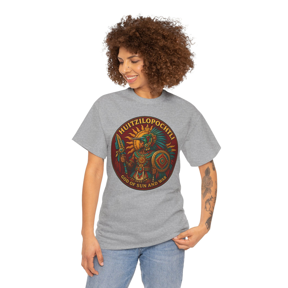 Huitzilopochtli God of Sun and War T-Shirt – Aztec Warrior Mythology Tee