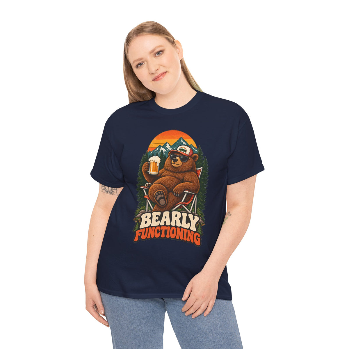 Bearly Functioning Grizzly Bear Camping T-Shirt
