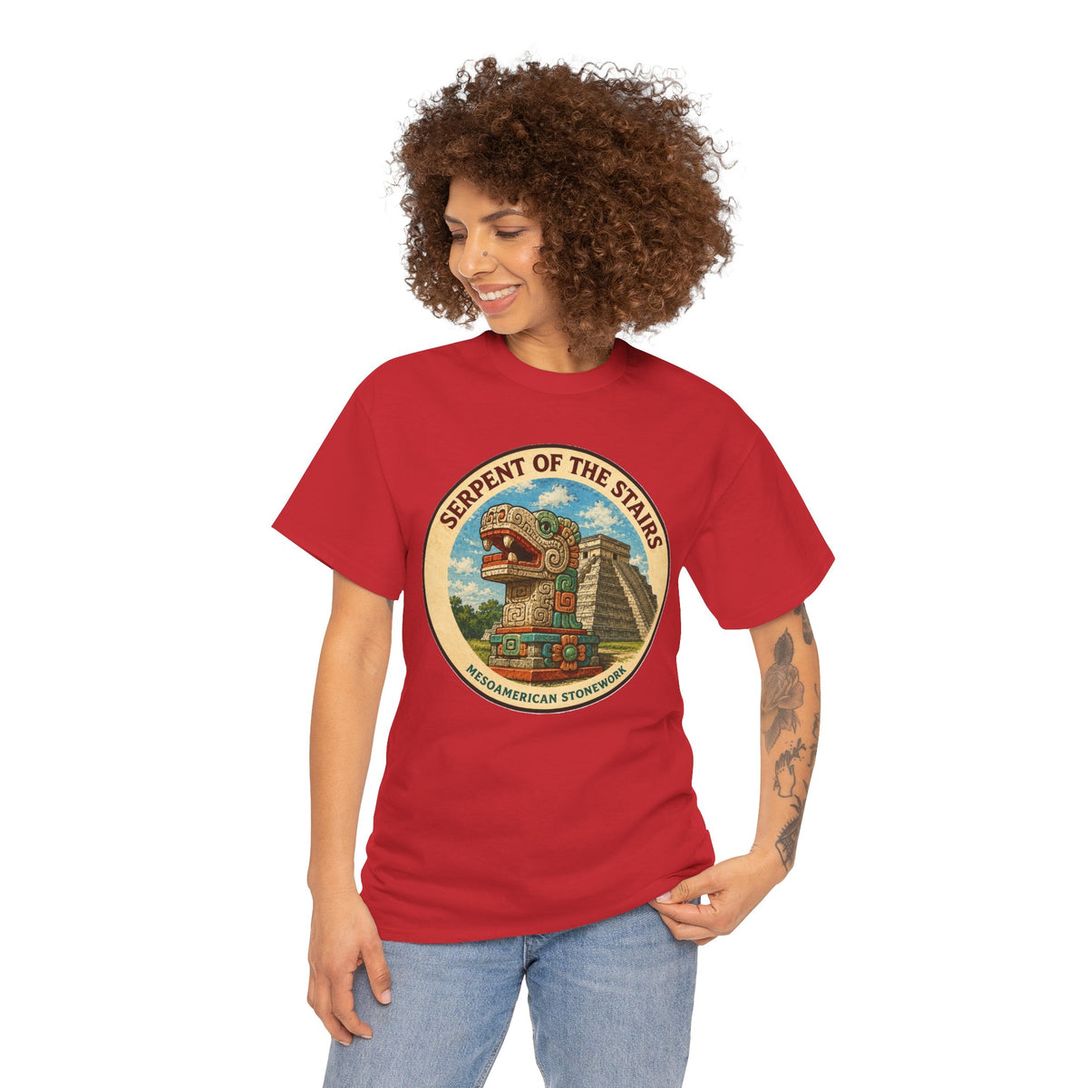 Serpent of the Stairs T-Shirt – Kukulkan Feathered Serpent Mesoamerican Stonework Tee