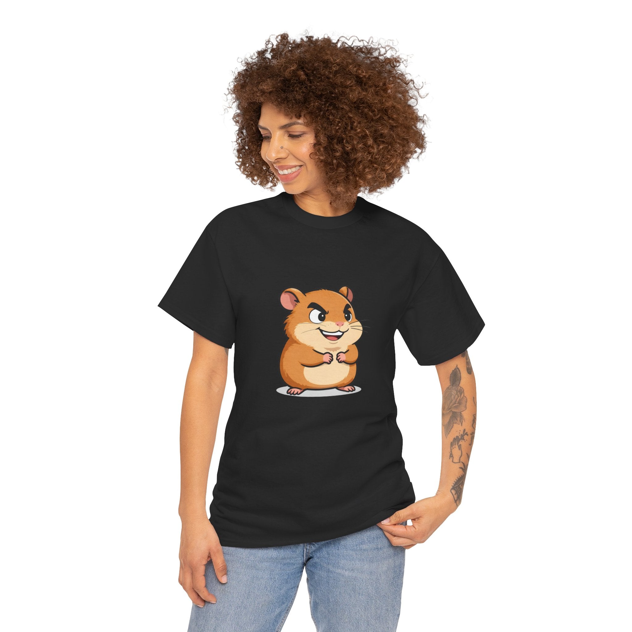 Cheeky Hamster Cartoon T-Shirt | Funny Sly Grin Hamster Tee