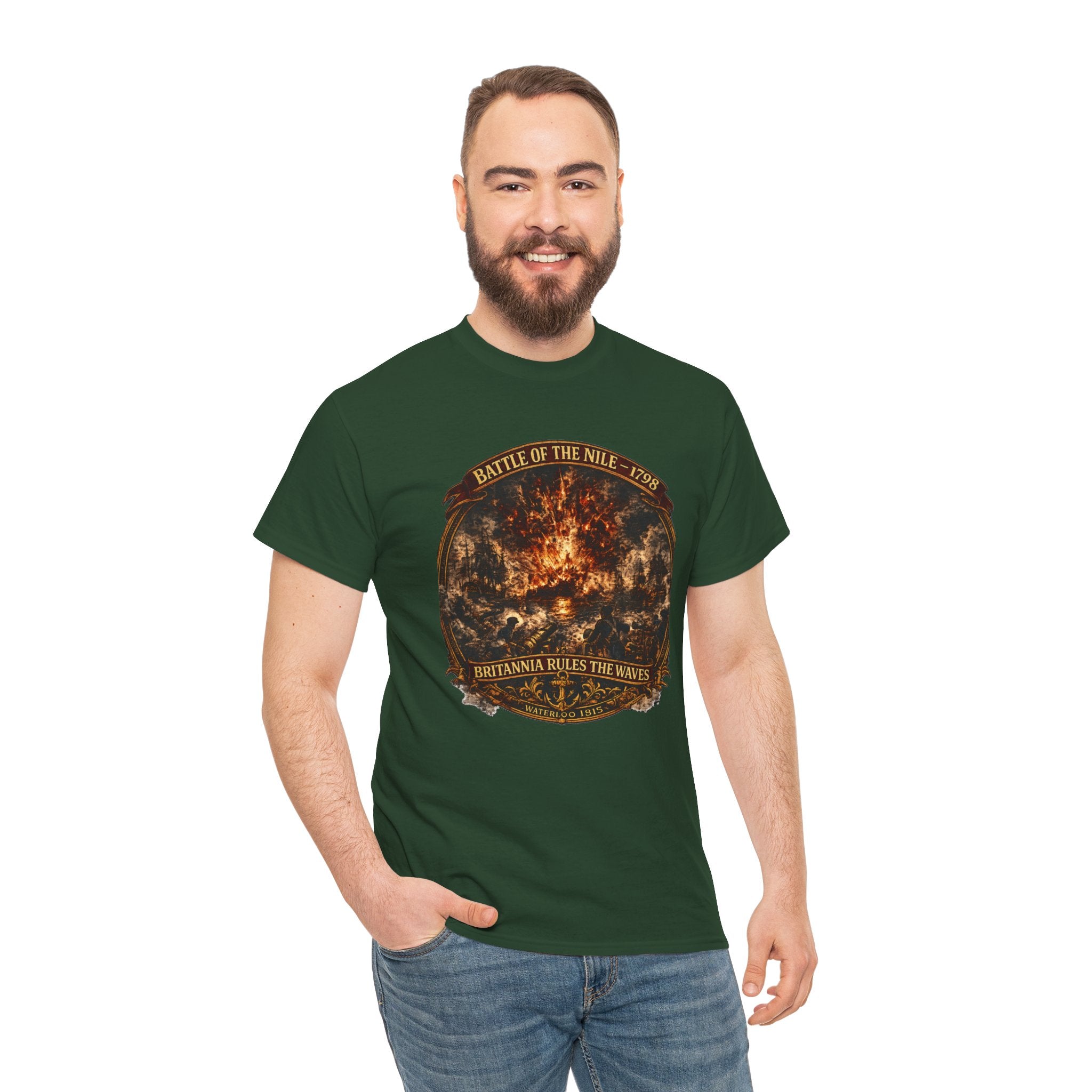 Battle of the Nile Tee — Vintage Naval Warfare Firestorm Graphic Shirt