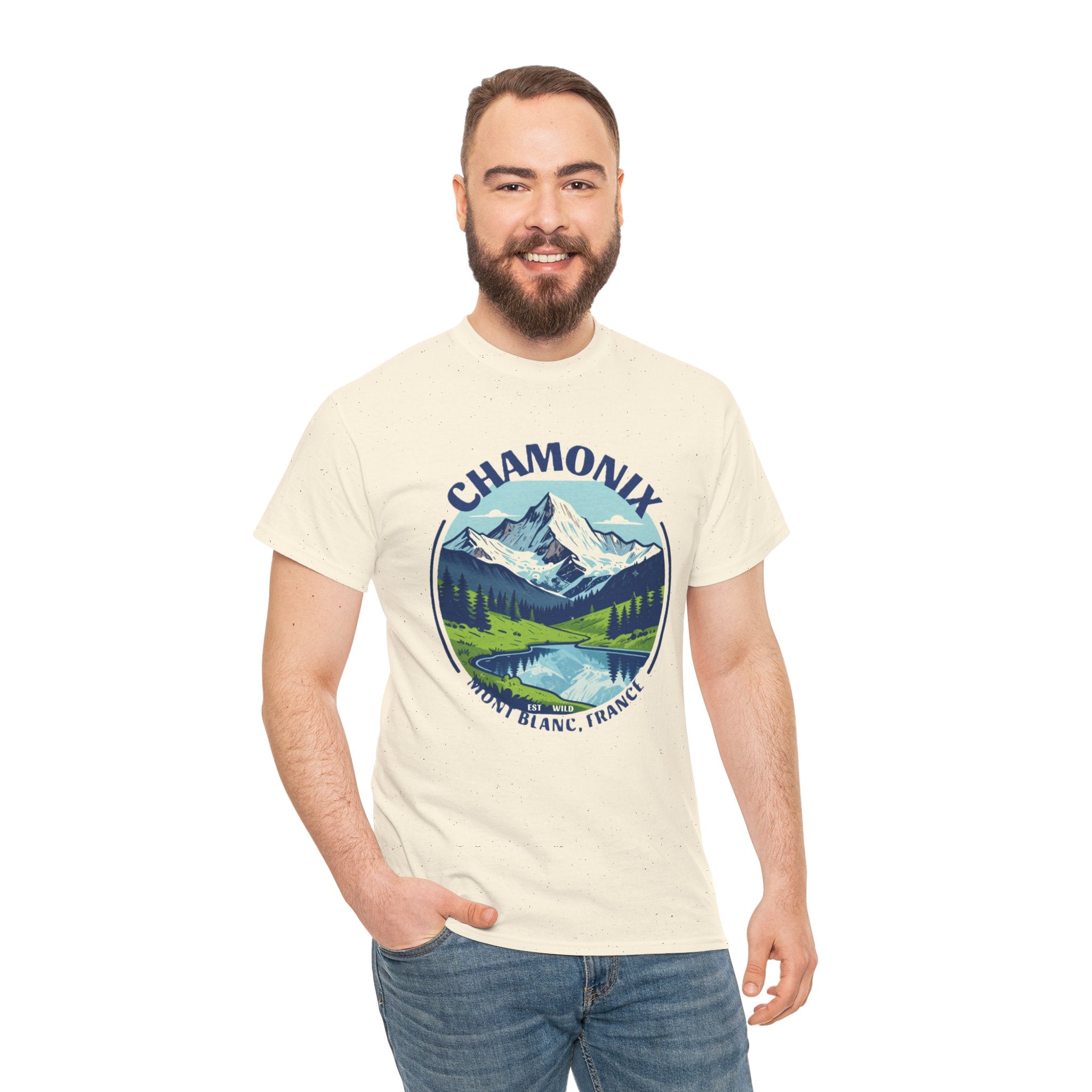 Chamonix Mont Blanc T-Shirt | French Alps Hiking Tee | Vintage Mountain Badge Graphic Shirt | France Travel Gift