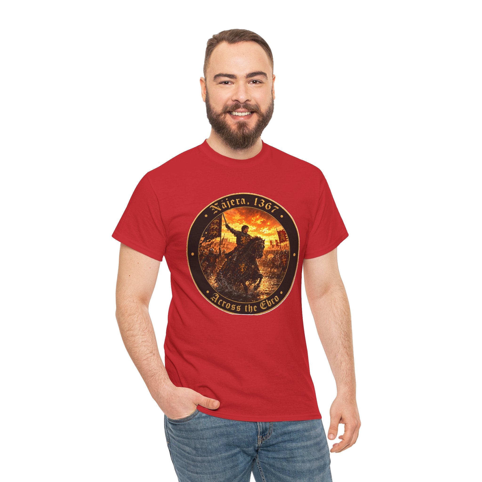 Nájera 1367 T-Shirt — "Across the Ebro" Medieval Battle Roundel Graphic Tee