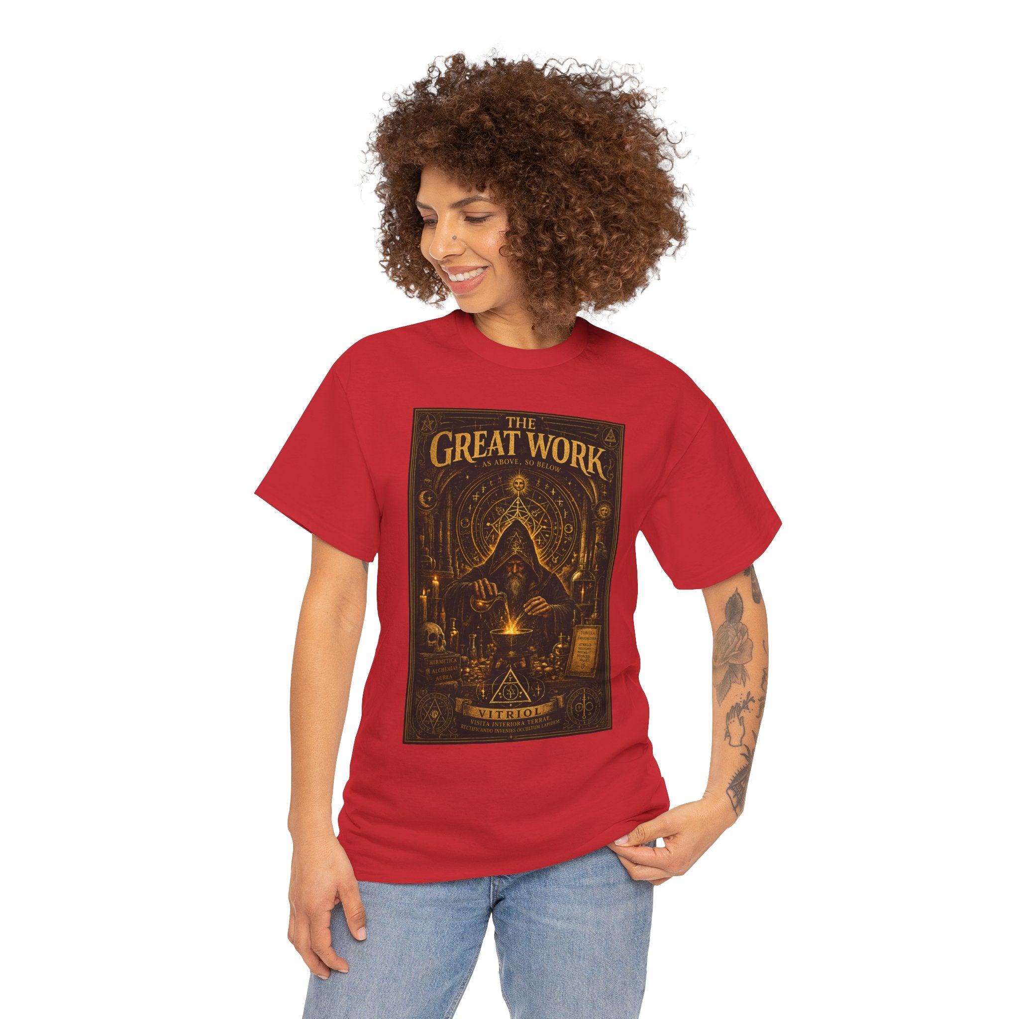 The Great Work T-Shirt | Alchemist Hermetic Graphic Tee | VITRIOL Esoteric Alchemy Shirt | Dark Academia Occult Art