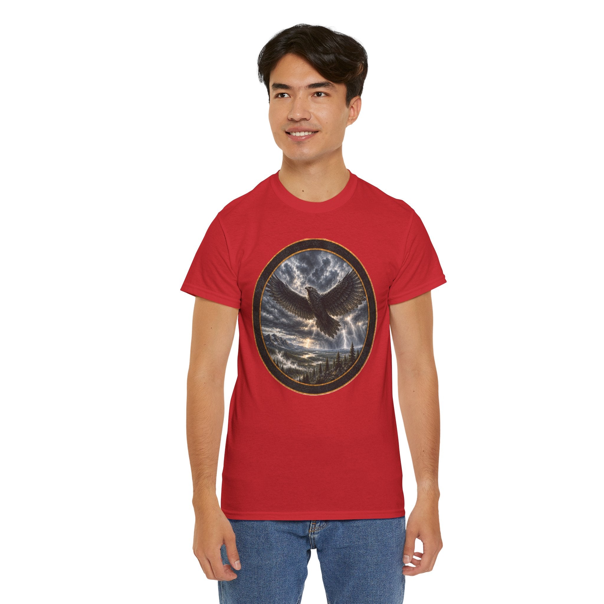 The Thunderbird Circle Tee — Gothic Nature Graphic T-Shirt