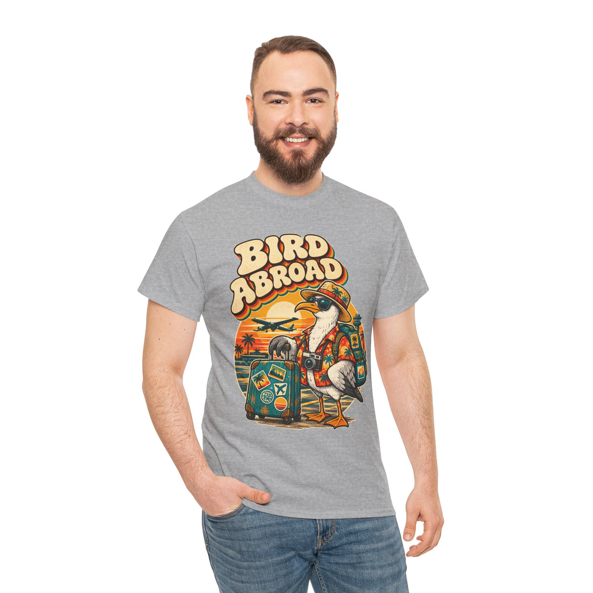 Bird Abroad Seagull T-Shirt – Funny Holiday Tourist Gull Tee