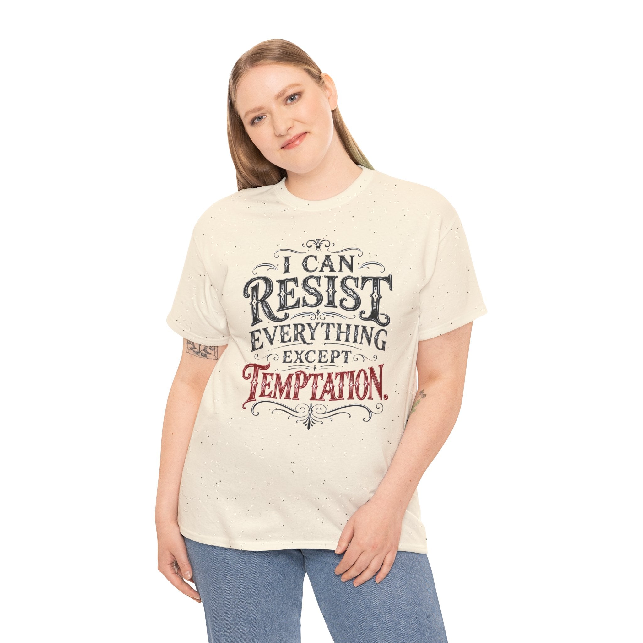 I Can Resist Everything Except Temptation T-Shirt | Unisex Vintage Tee Typography
