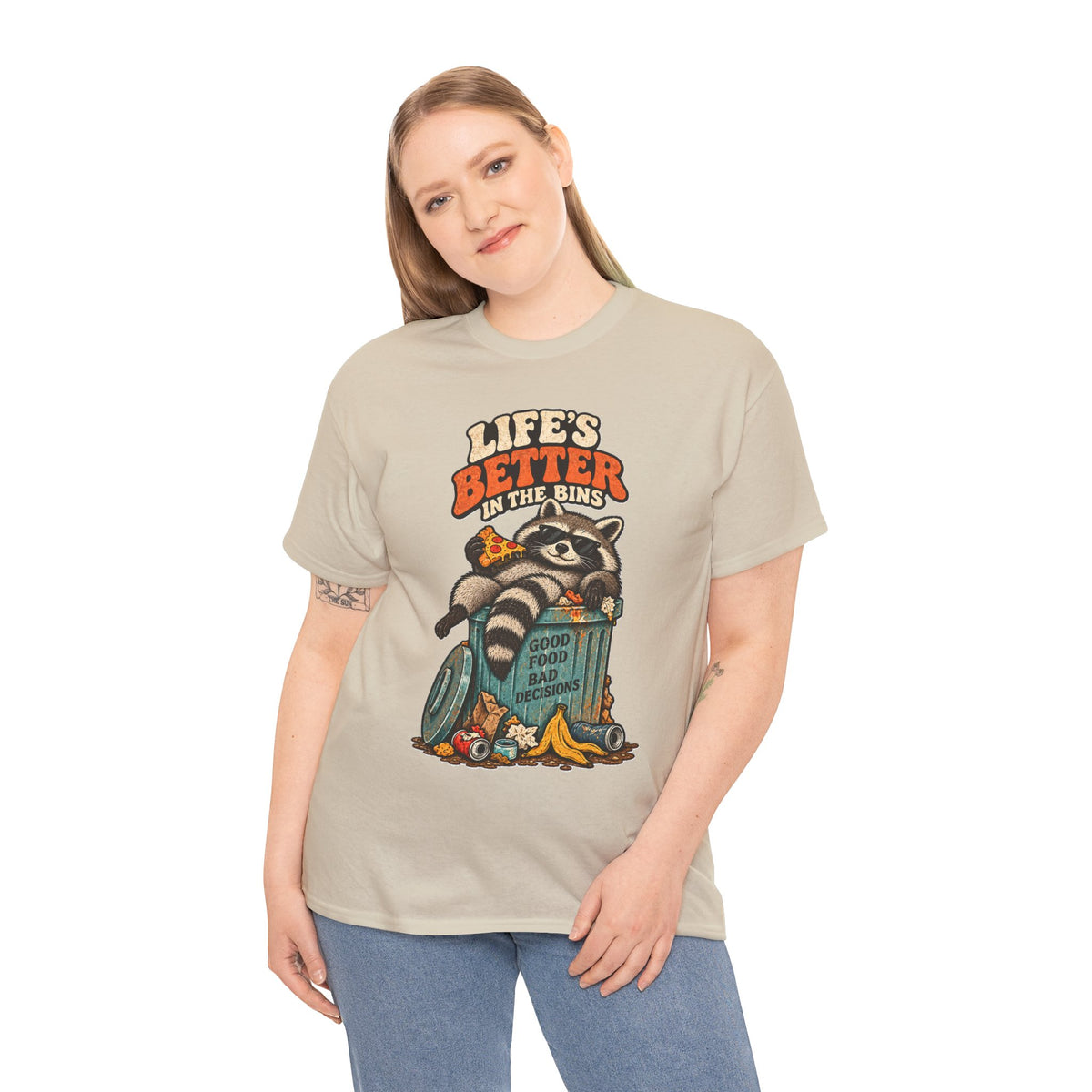 Life's Better in the Bins Funny Raccoon T-Shirt