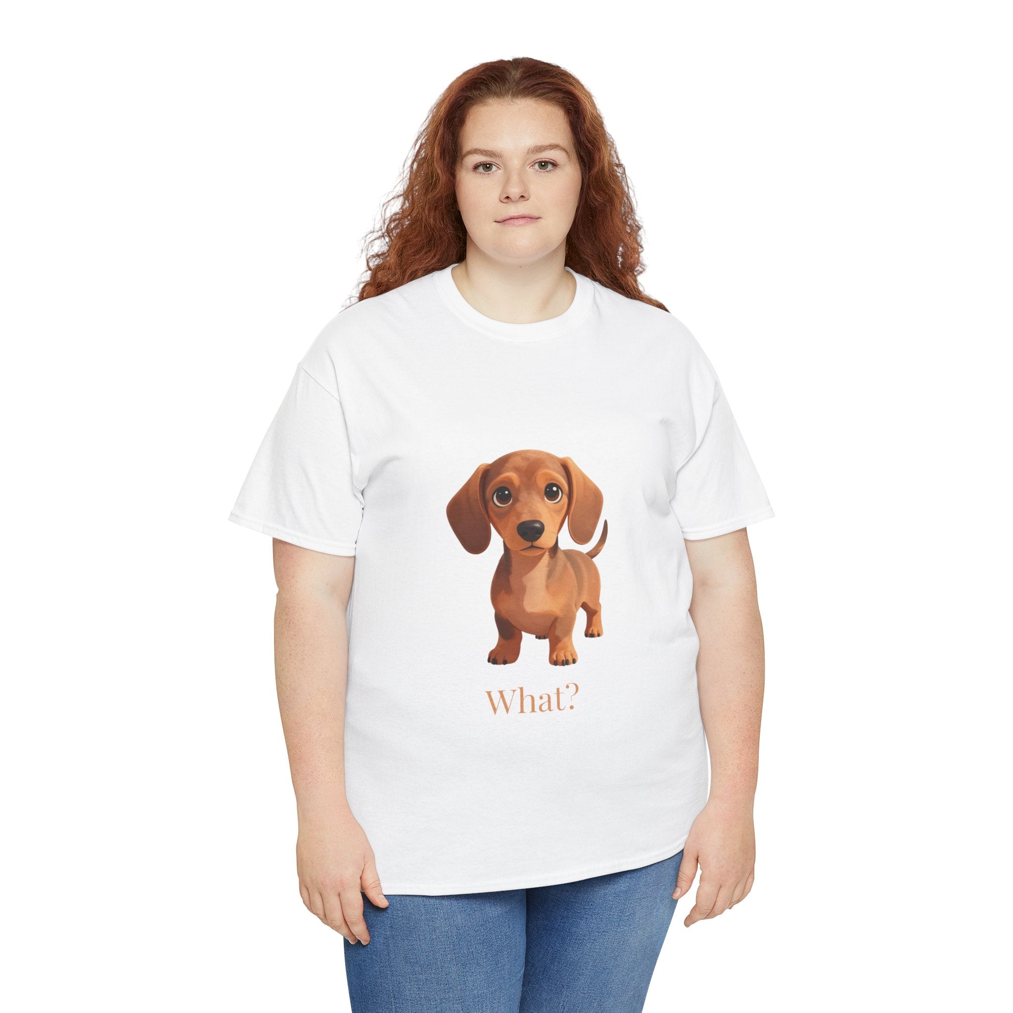 Dachshund "What?" Tee - Cute Dog Graphic T-Shirt