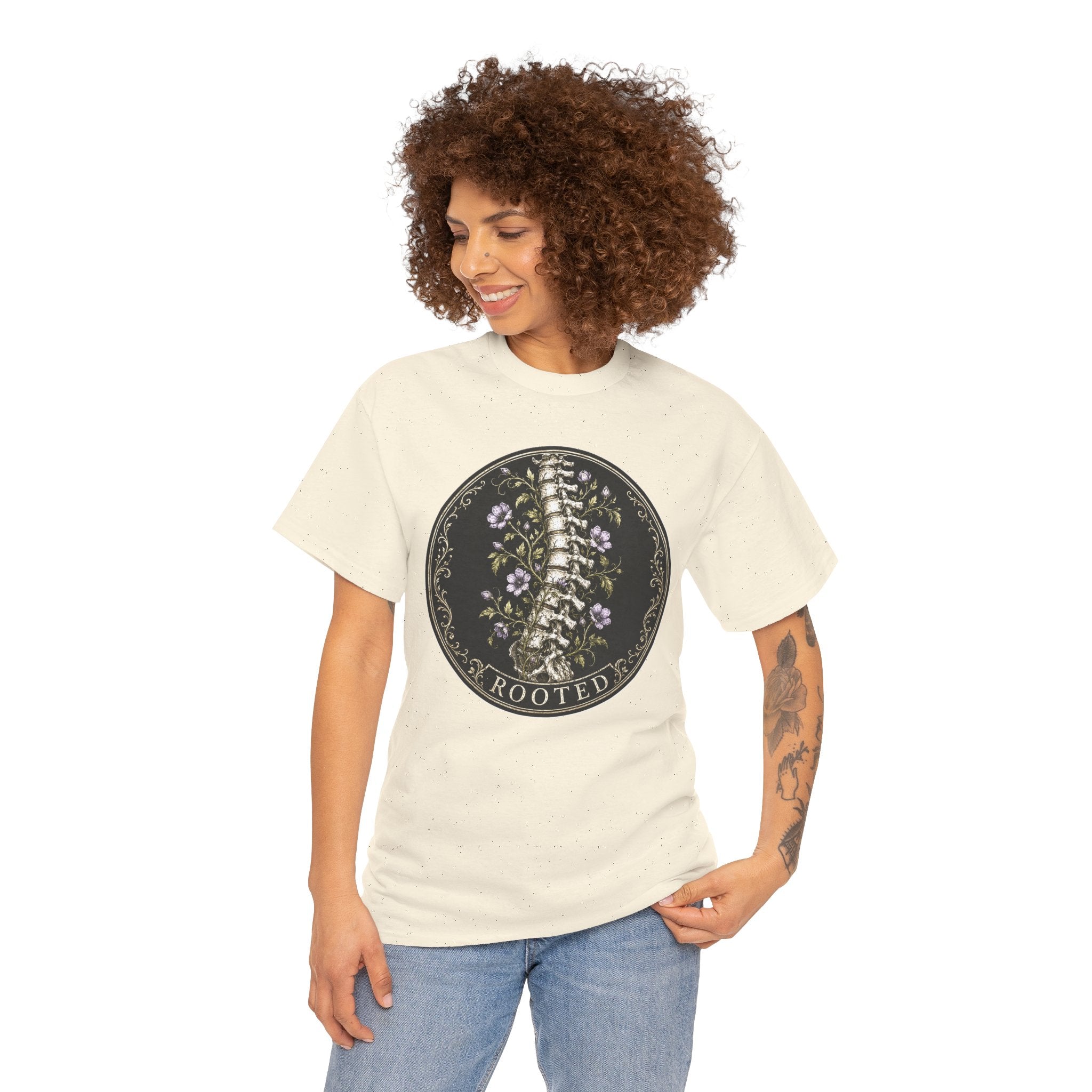Rooted T-Shirt | Anatomical Spine Gothic Botanical Tee