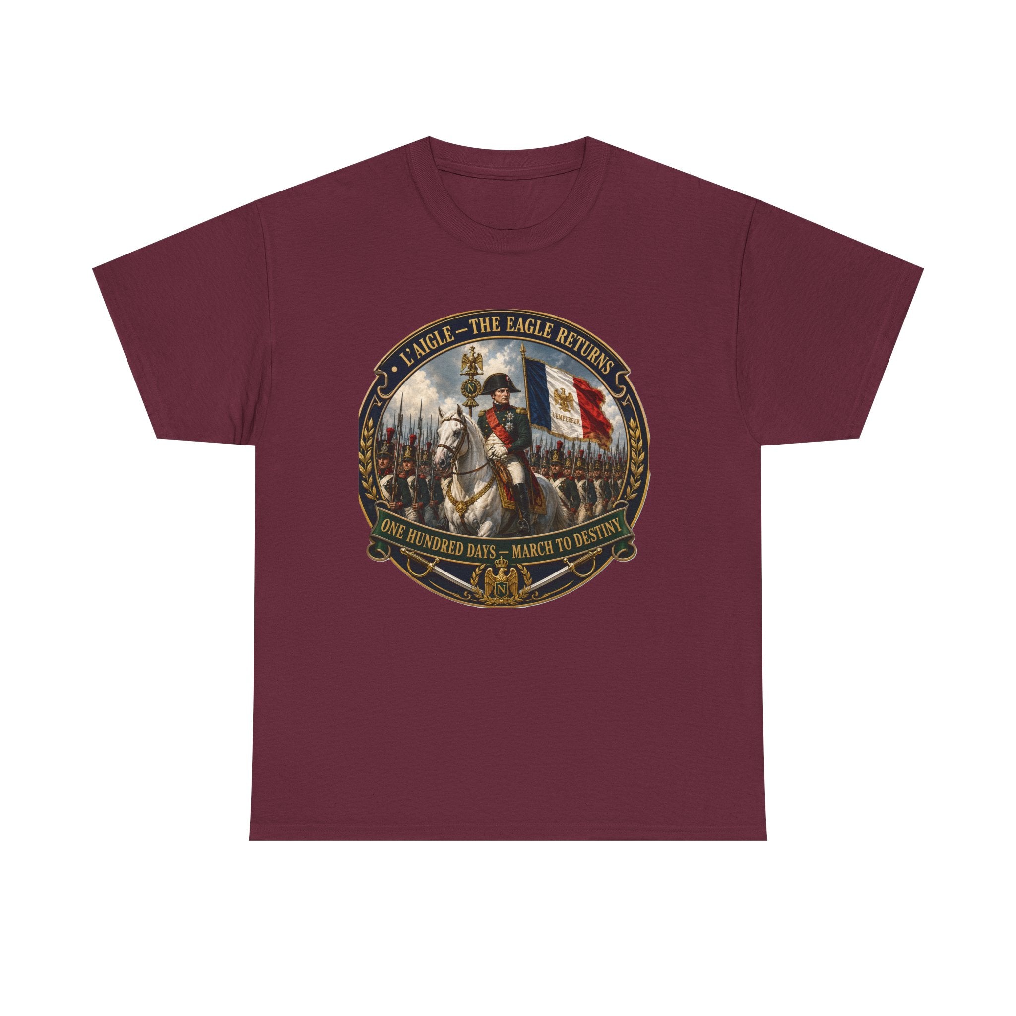 Napoleon L'Aigle The Eagle Returns One Hundred Days March to Destiny T-Shirt | Military History Tee | Napoleonic Wars Graphic T-Shirt