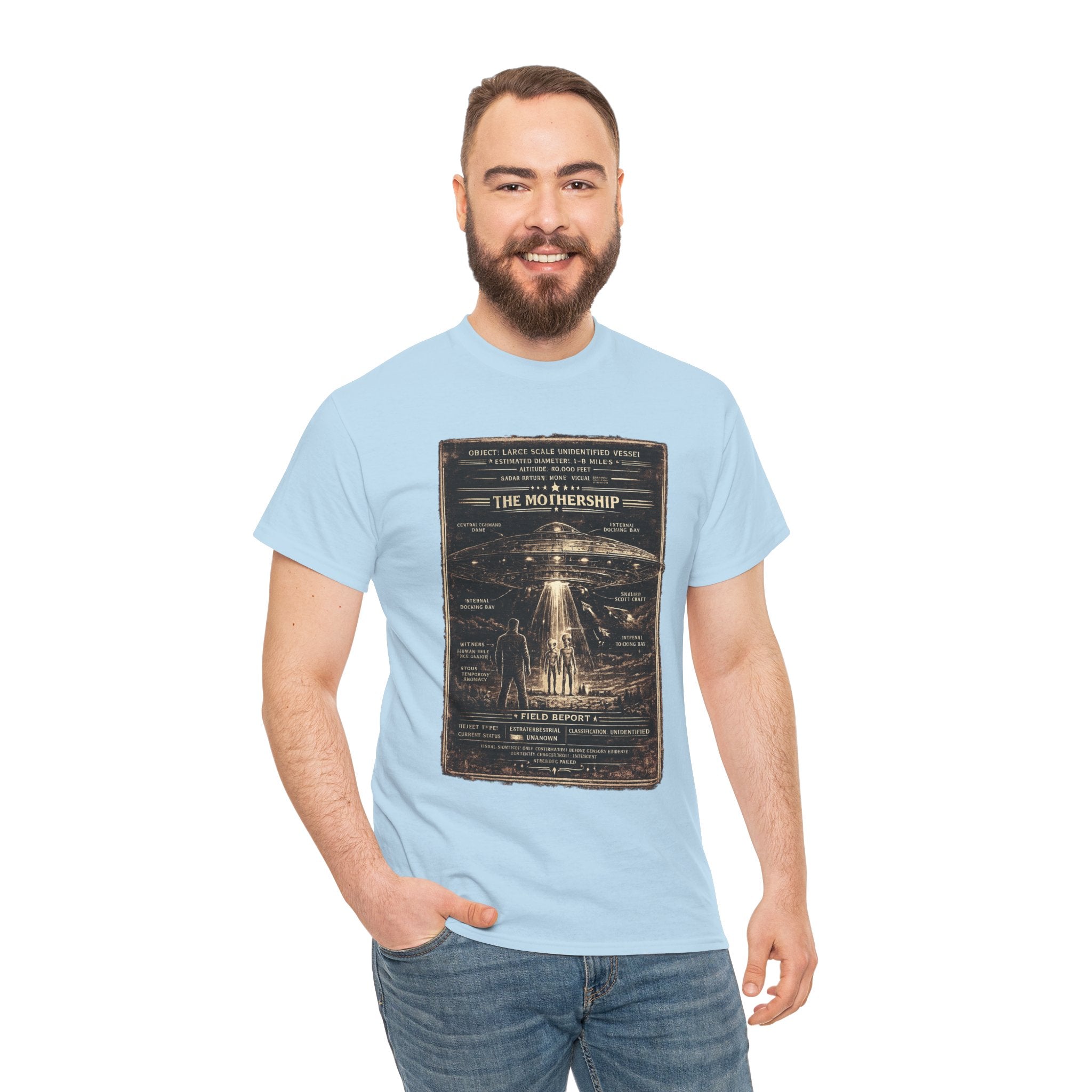 The Mothership – Large Scale Extraterrestrial Vessel Technical Cross Section Vintage Graphic T-Shirt