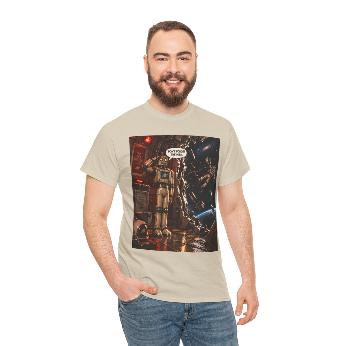 Don't Forget The Milk Retro Robot T-Shirt