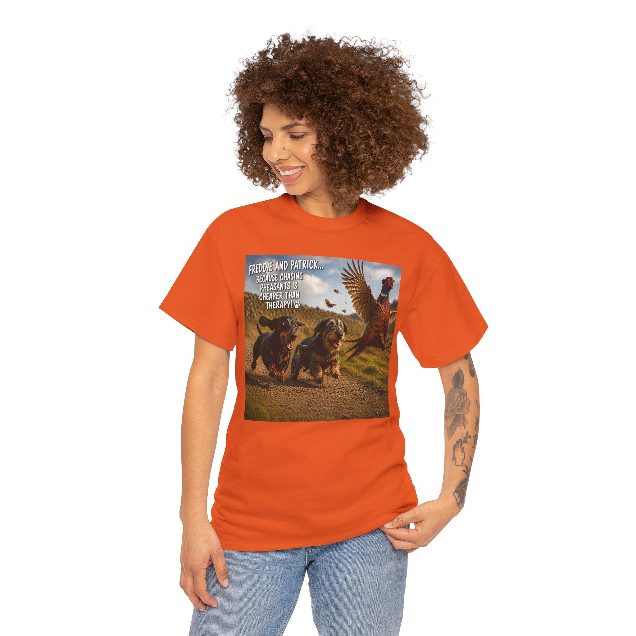 Patriotic Dachshunds & Turkey Tee — "Freedom and Patriotism" Graphic T-Shirt